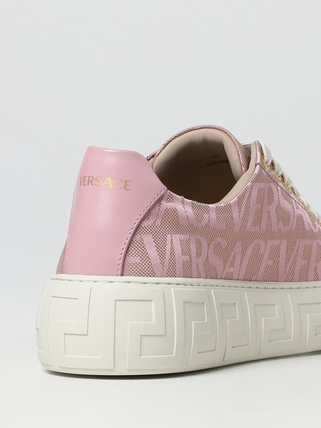 スニーカー VERSACE Woman Sneakers Pink 10041841A07977 2N77V Versace Outlet: sneakers in fabric with jacquard logo - Pink