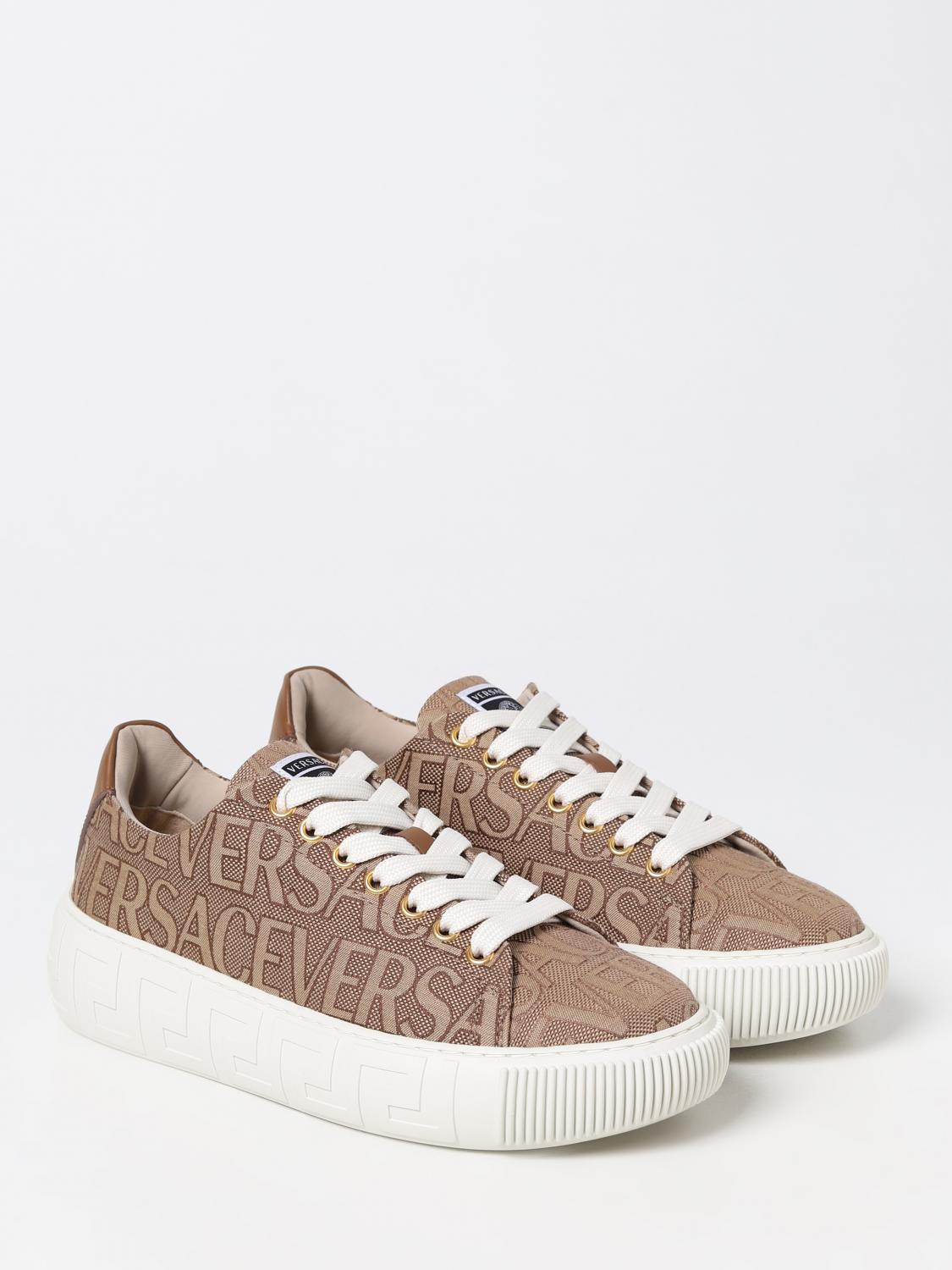 VERSACE BASKETS: Baskets femme Versace, Marron - Img 2