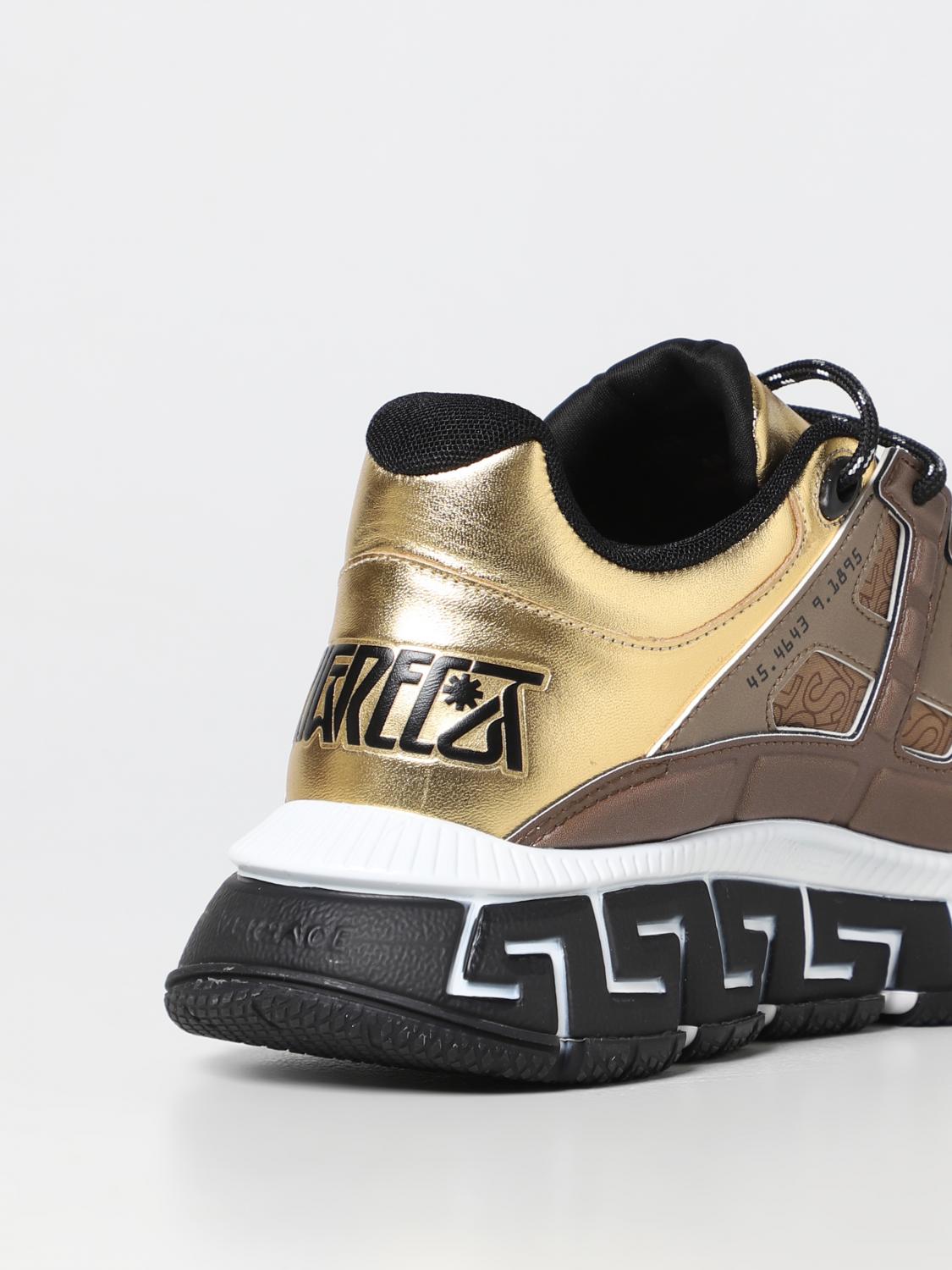 Versace trigreca sneakers in leather and fabric with jacquard logo