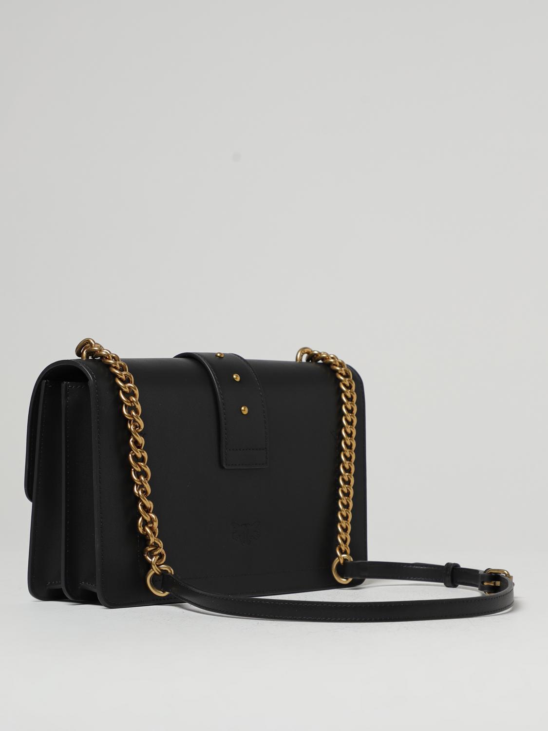 PINKO BORSA A SPALLA: Borsa Love One Pinko in pelle, Nero - Img 2