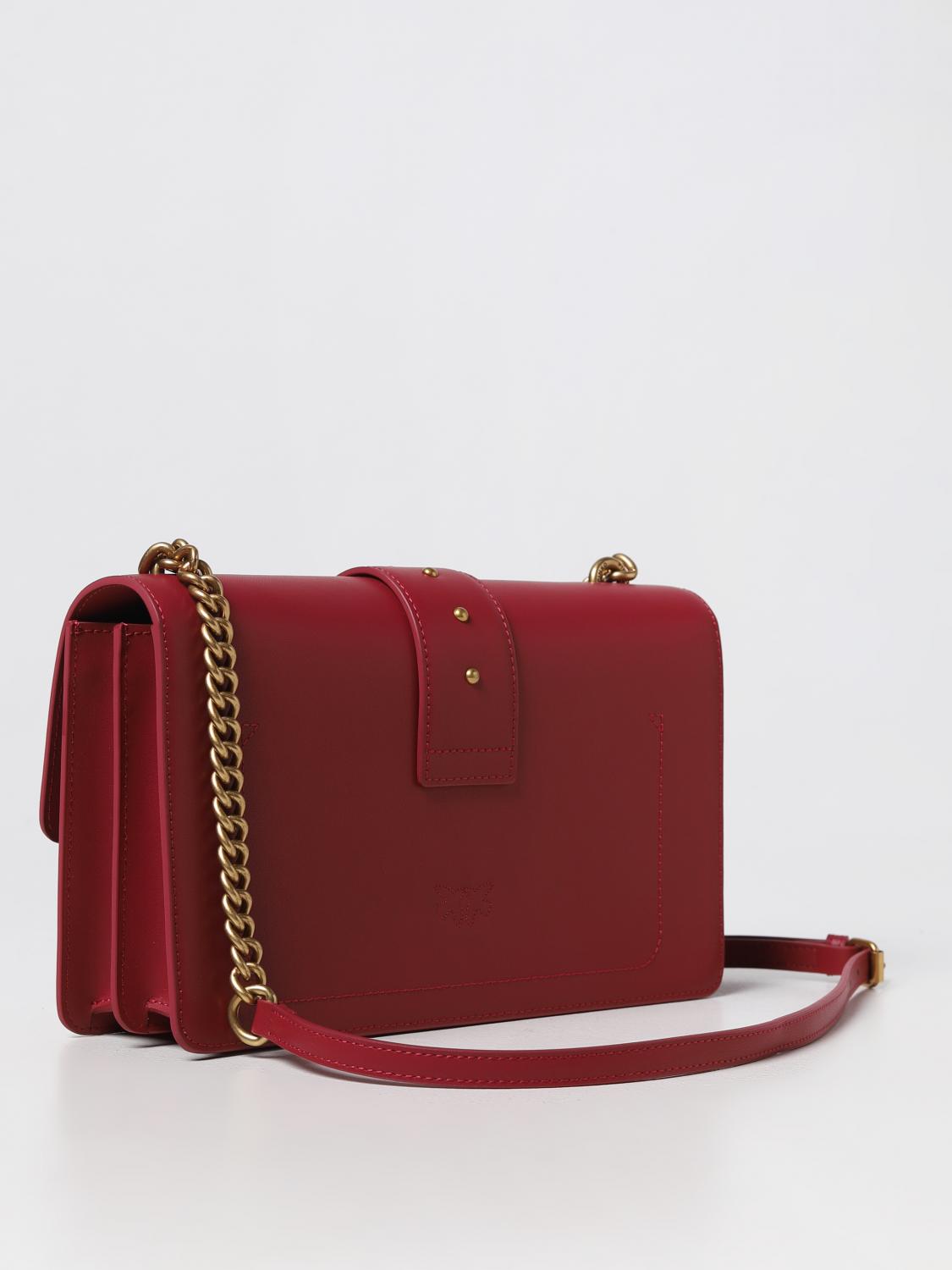 PINKO BORSA A SPALLA: Borsa Love One Pinko in pelle, Rosso - Img 2