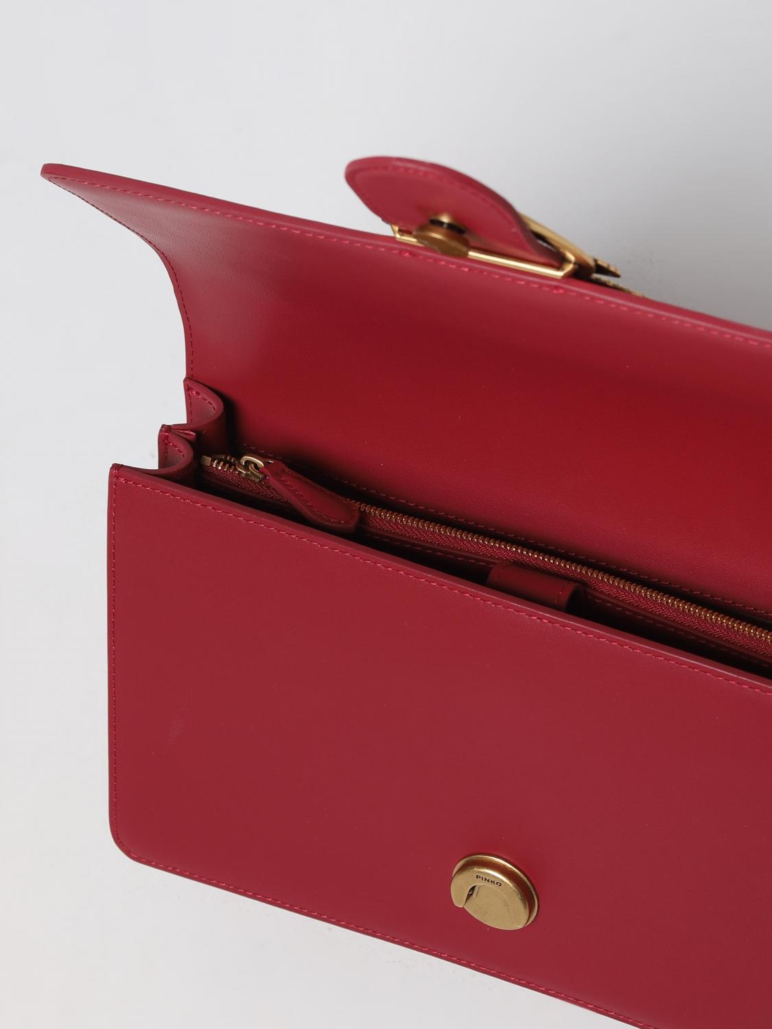 PINKO BORSA A SPALLA: Borsa Love One Pinko in pelle, Rosso - Img 3