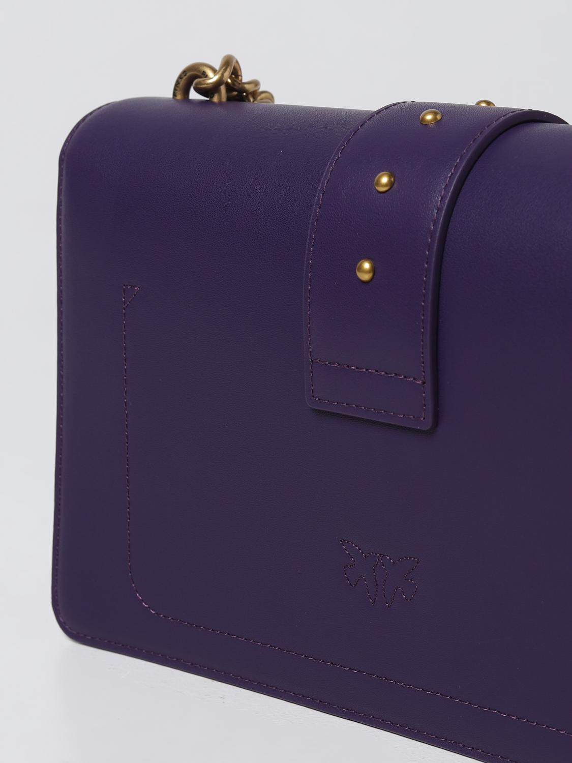 PINKO BORSA A SPALLA: Borsa Love One Pinko in pelle, Viola - Img 3