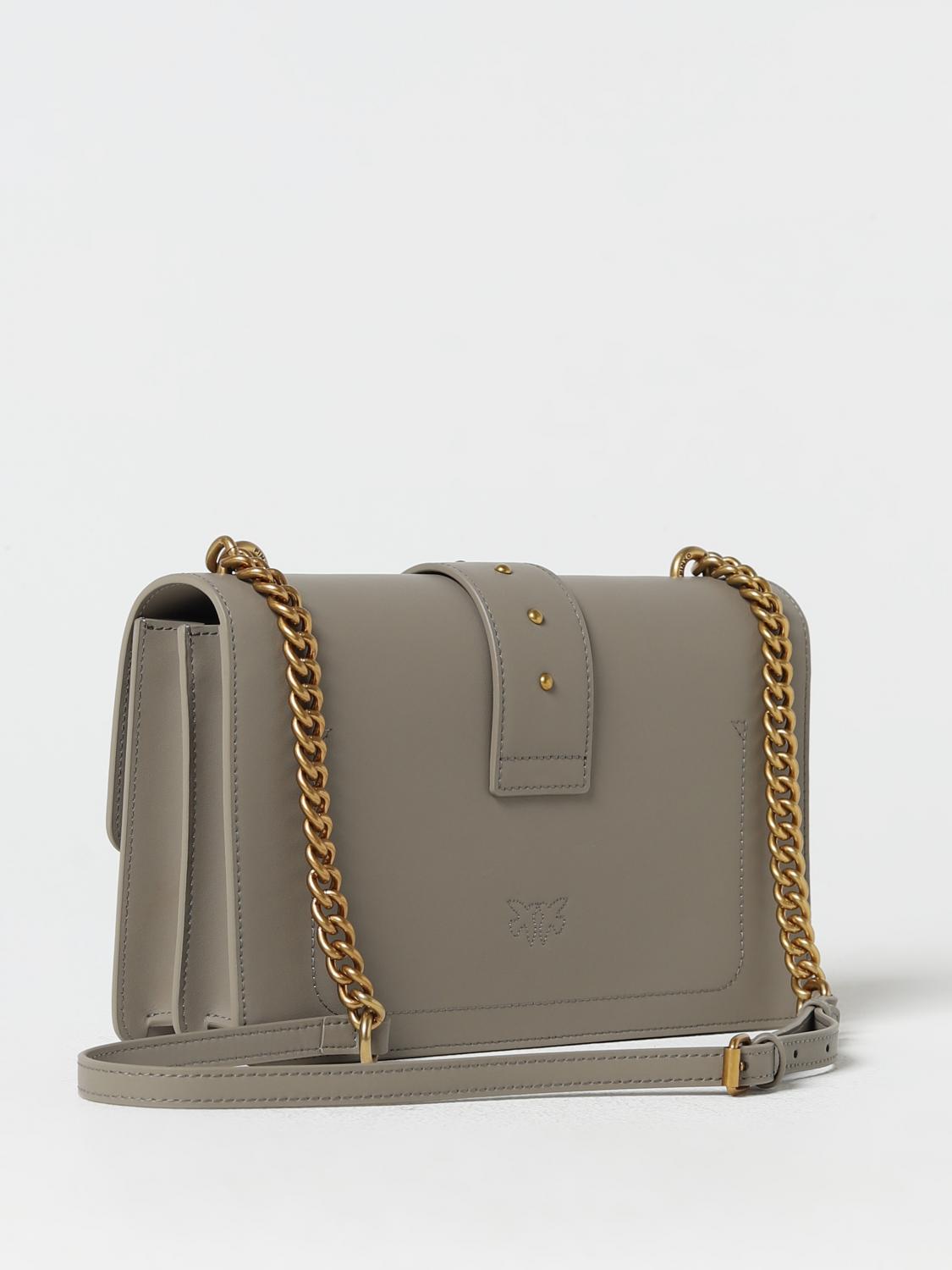 PINKO BORSA A SPALLA: Borsa Love One Pinko in pelle, Sabbia - Img 2