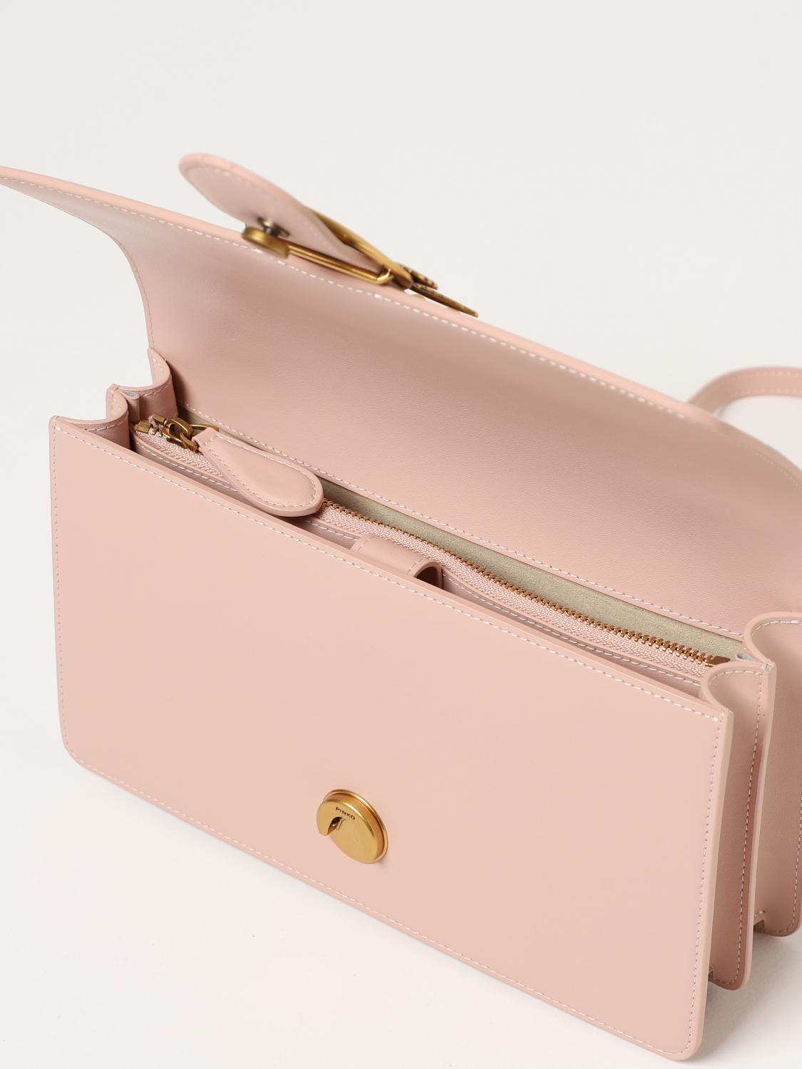 PINKO BORSA A SPALLA: Borsa Love One Pinko in pelle, Cipria - Img 3