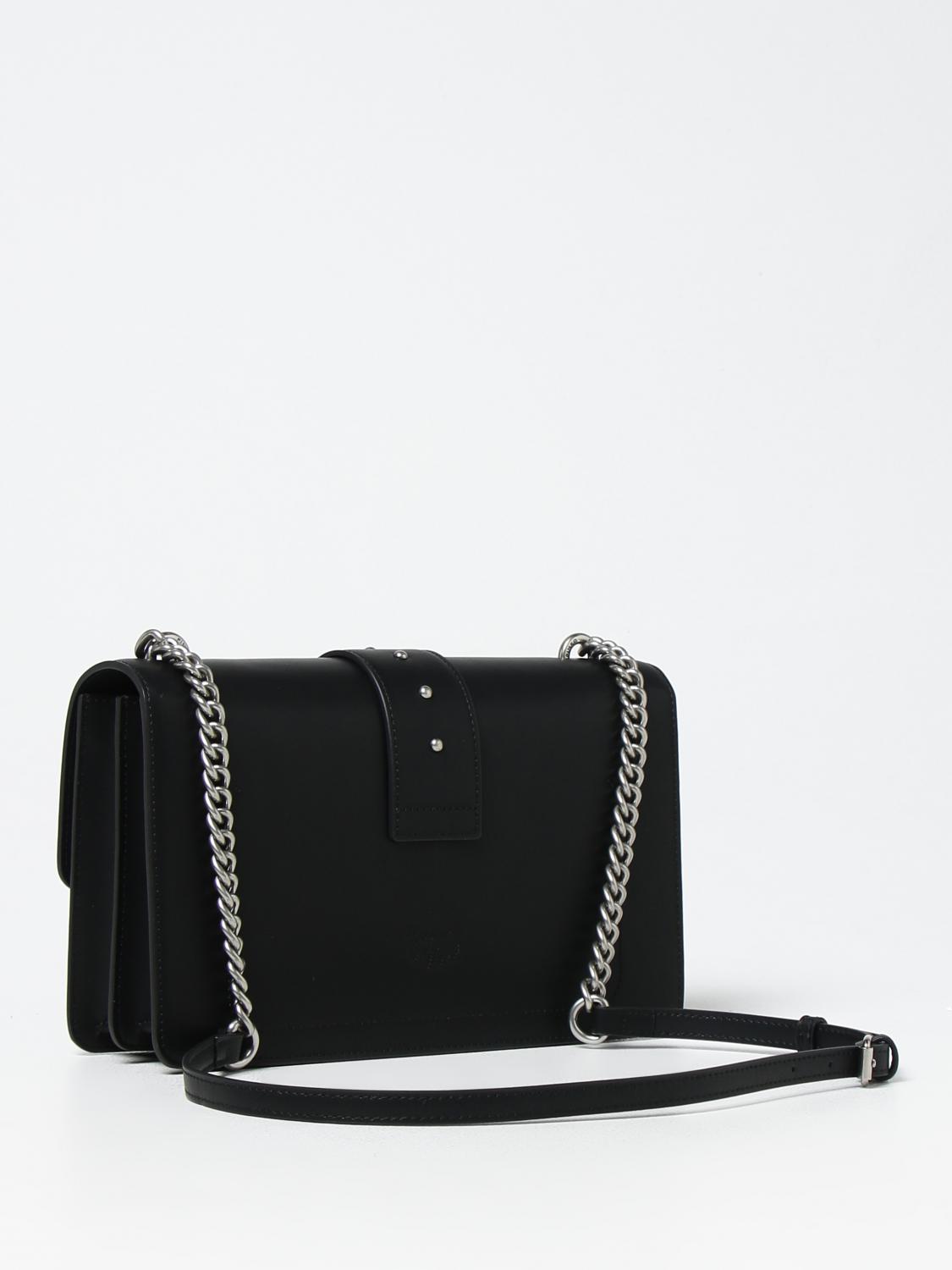 PINKO BORSA A SPALLA: Borsa Love One Pinko in pelle, Nero 1 - Img 2