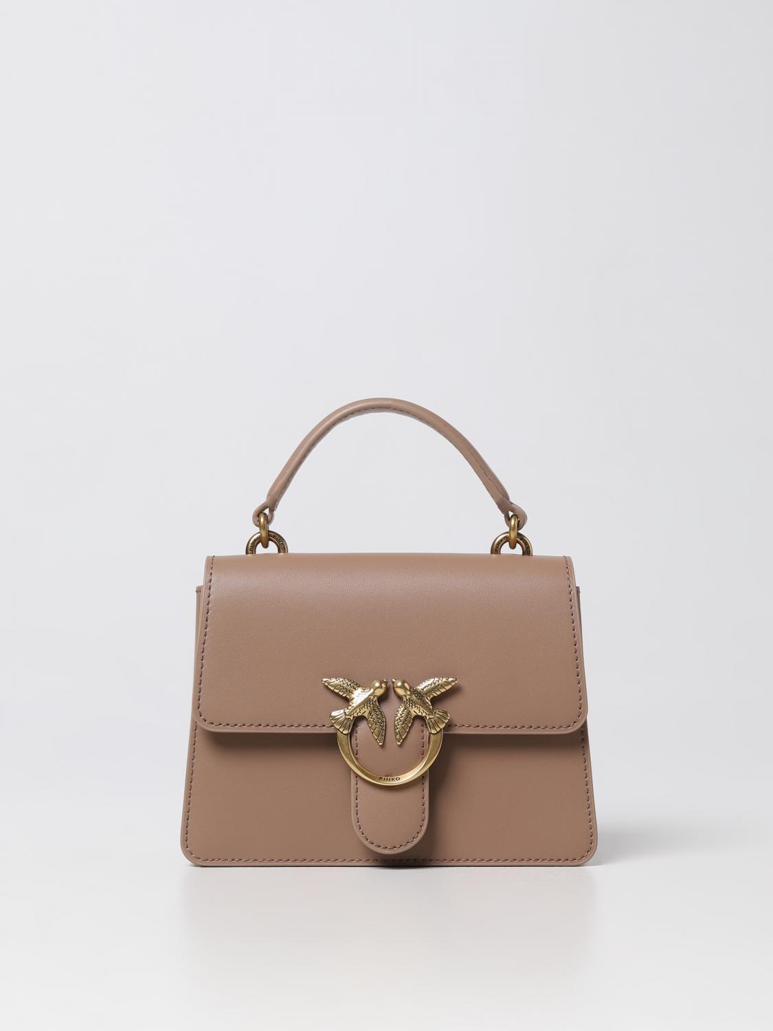 PINKO BORSA MINI: Borsa Mini Love Pinko in pelle , Beige - Img 1