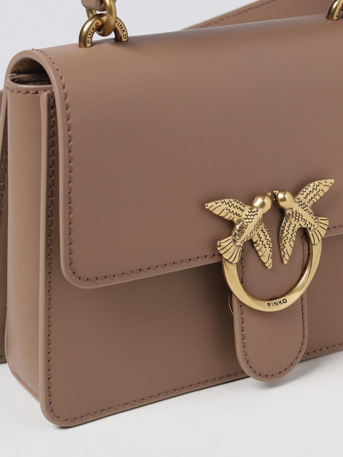 PINKO BORSA MINI: Borsa Mini Love Pinko in pelle , Beige - Img 3