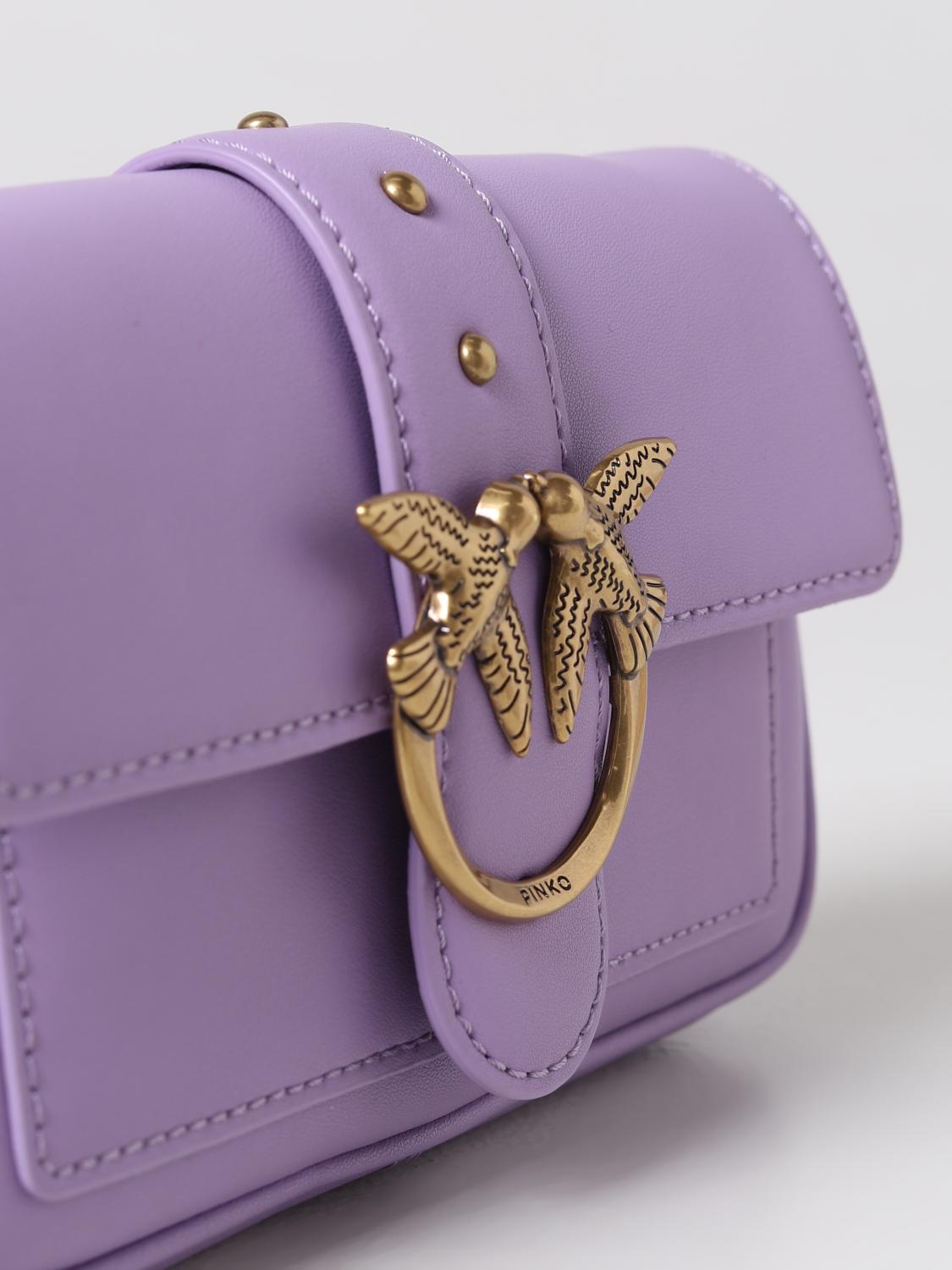 PINKO BORSA MINI: Borsa Love One Mini Pinko in pelle, Lilla - Img 3