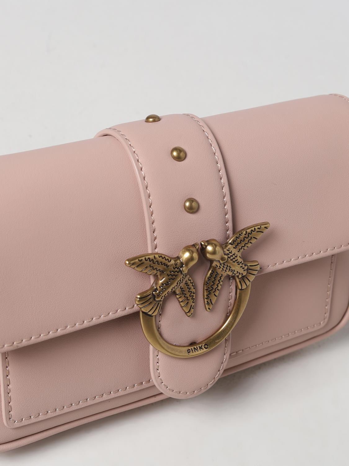 PINKO BORSA MINI: Borsa Love One Mini Pinko in pelle, Cipria - Img 3