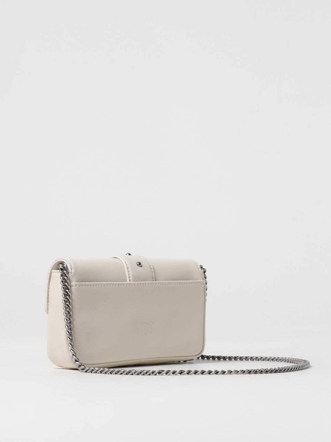 PINKO BORSA MINI: Borsa Love One Mini Pinko in pelle, Bianco 1 - Img 2