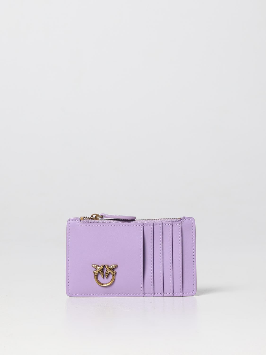 PINKO PORTAFOGLIO: Portacarte di credito Pinko in pelle, Lilla - Img 1