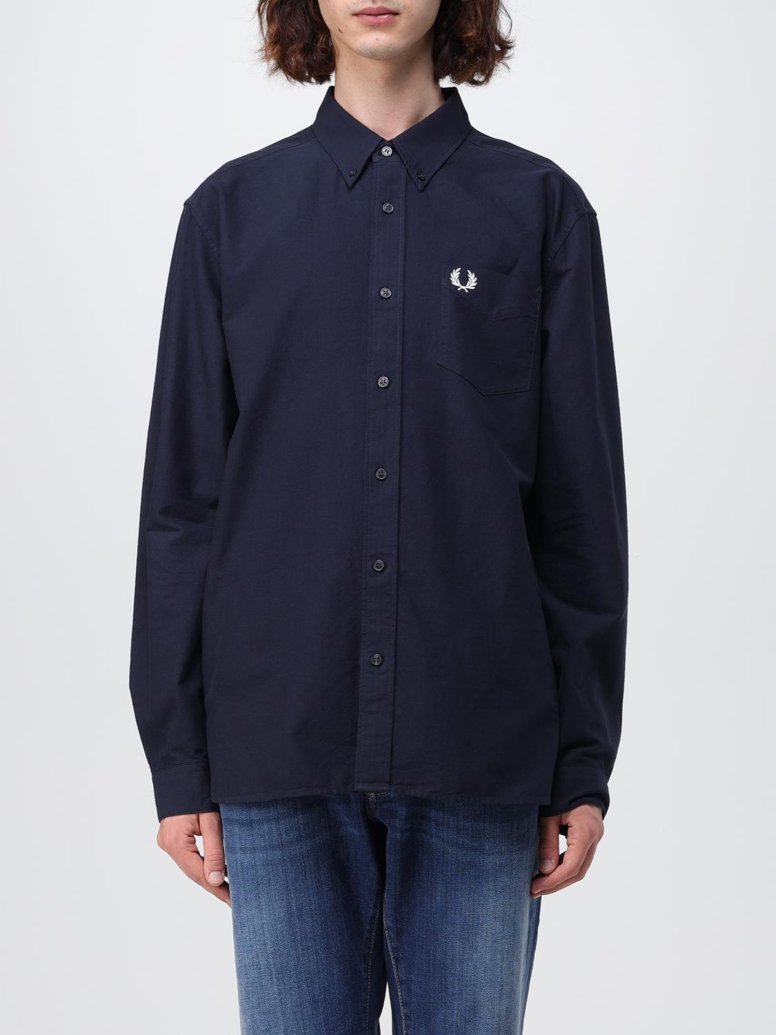 FRED PERRY CAMICIA: Camicia Fred Perry in cotone con logo, Blue - Img 1