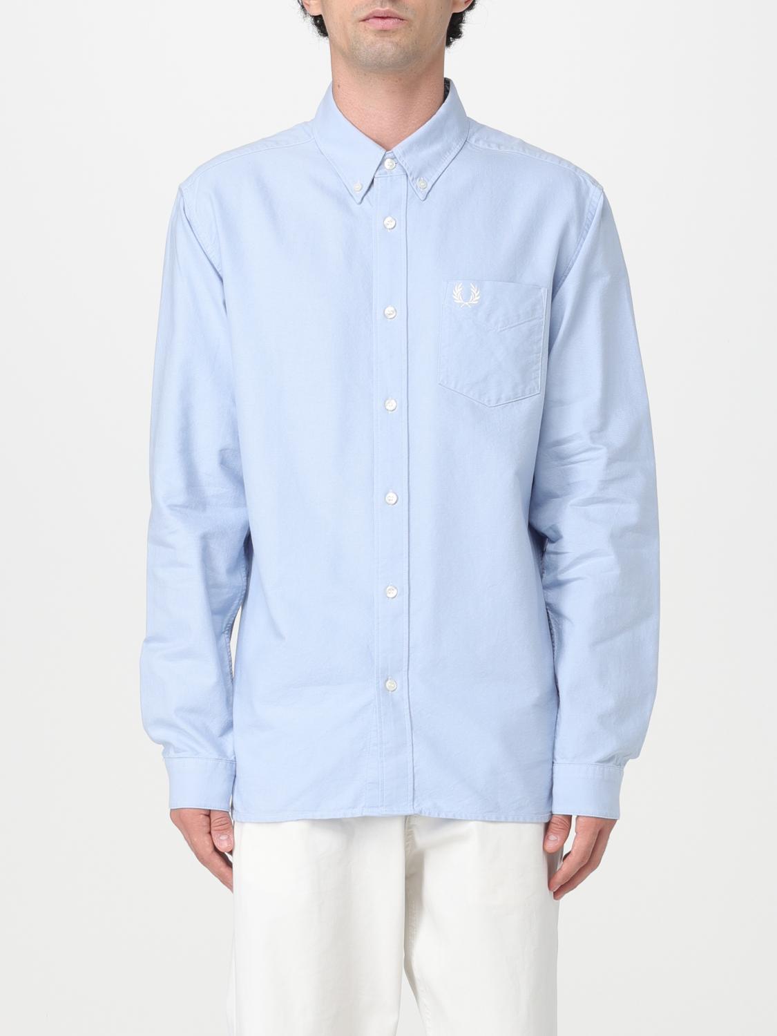 FRED PERRY CAMICIA: Camicia Fred Perry in cotone con logo, Celeste - Img 1