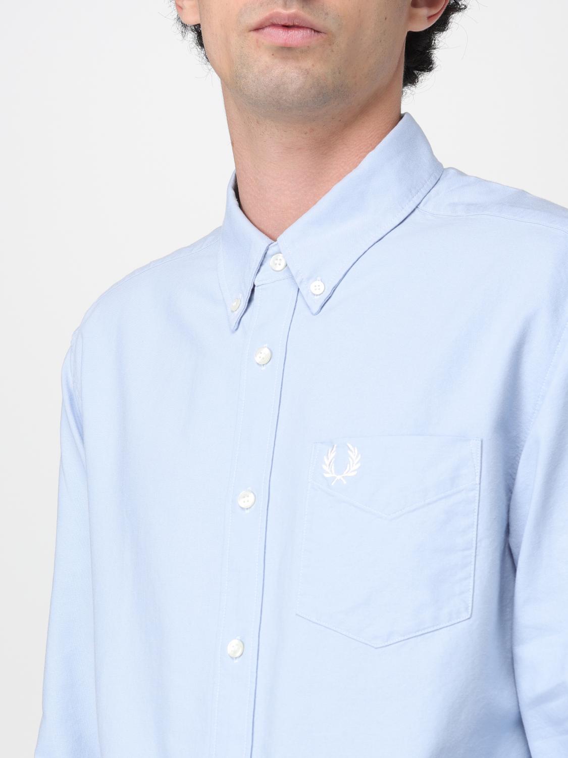 FRED PERRY CAMICIA: Camicia Fred Perry in cotone con logo, Celeste - Img 3