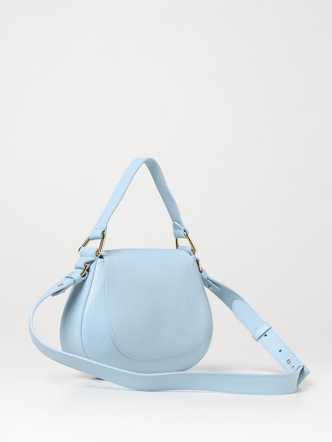 COCCINELLE BORSA A TRACOLLA: Borsa Sole Coccinelle in pelle a grana, Azzurro - Img 2