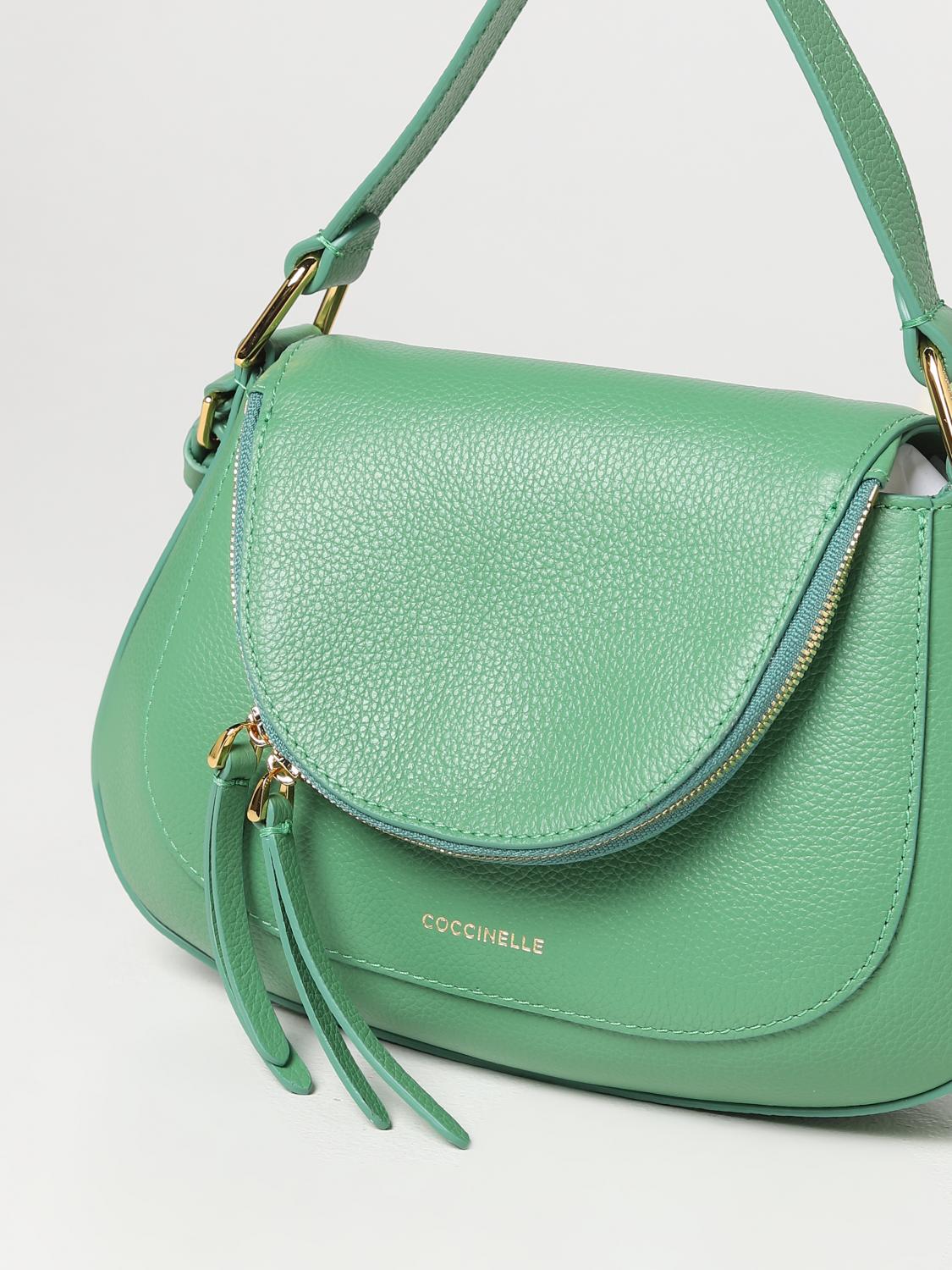 COCCINELLE BORSA A TRACOLLA: Borsa Sole Coccinelle in pelle a grana, Menta - Img 3