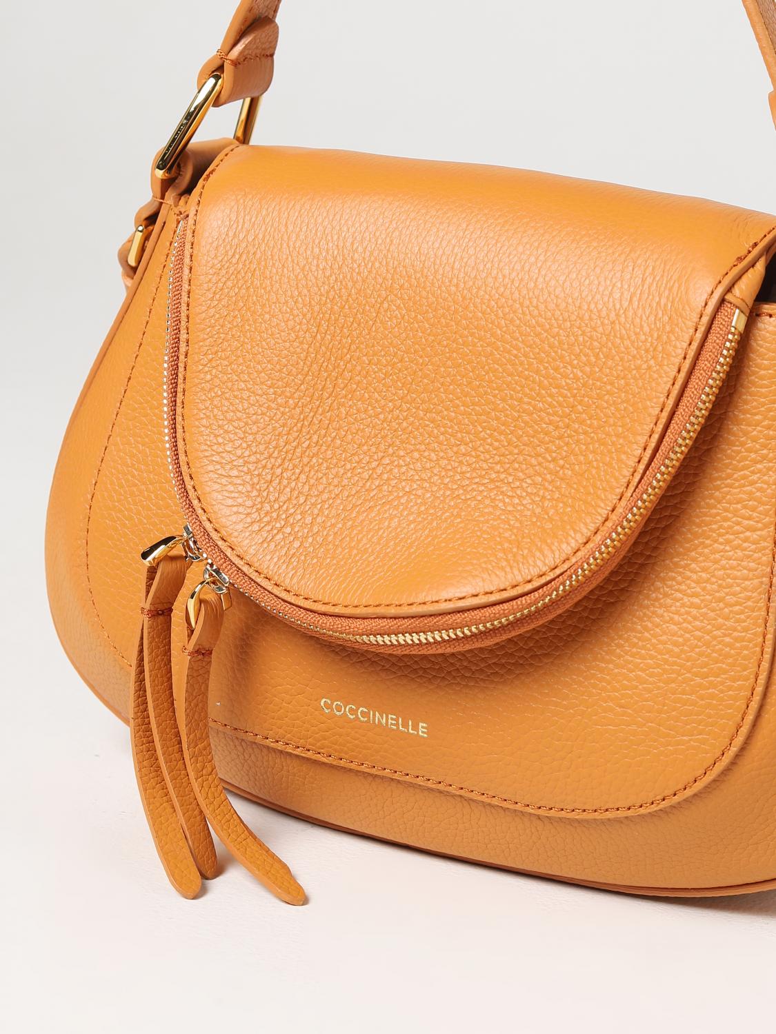 COCCINELLE BORSA A TRACOLLA: Borsa Sole Coccinelle in pelle a grana, Cuoio - Img 3