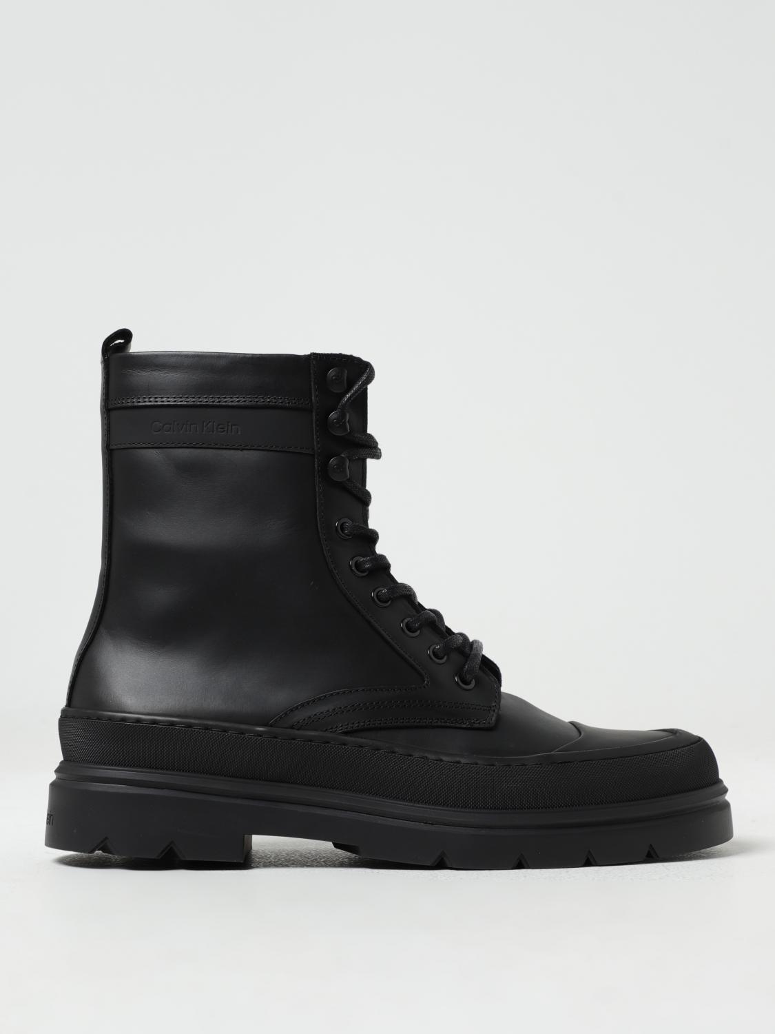 CALVIN KLEIN STIVALETTI: Stivaletto Calvin Klein in pelle con lacci, Nero - Img 1