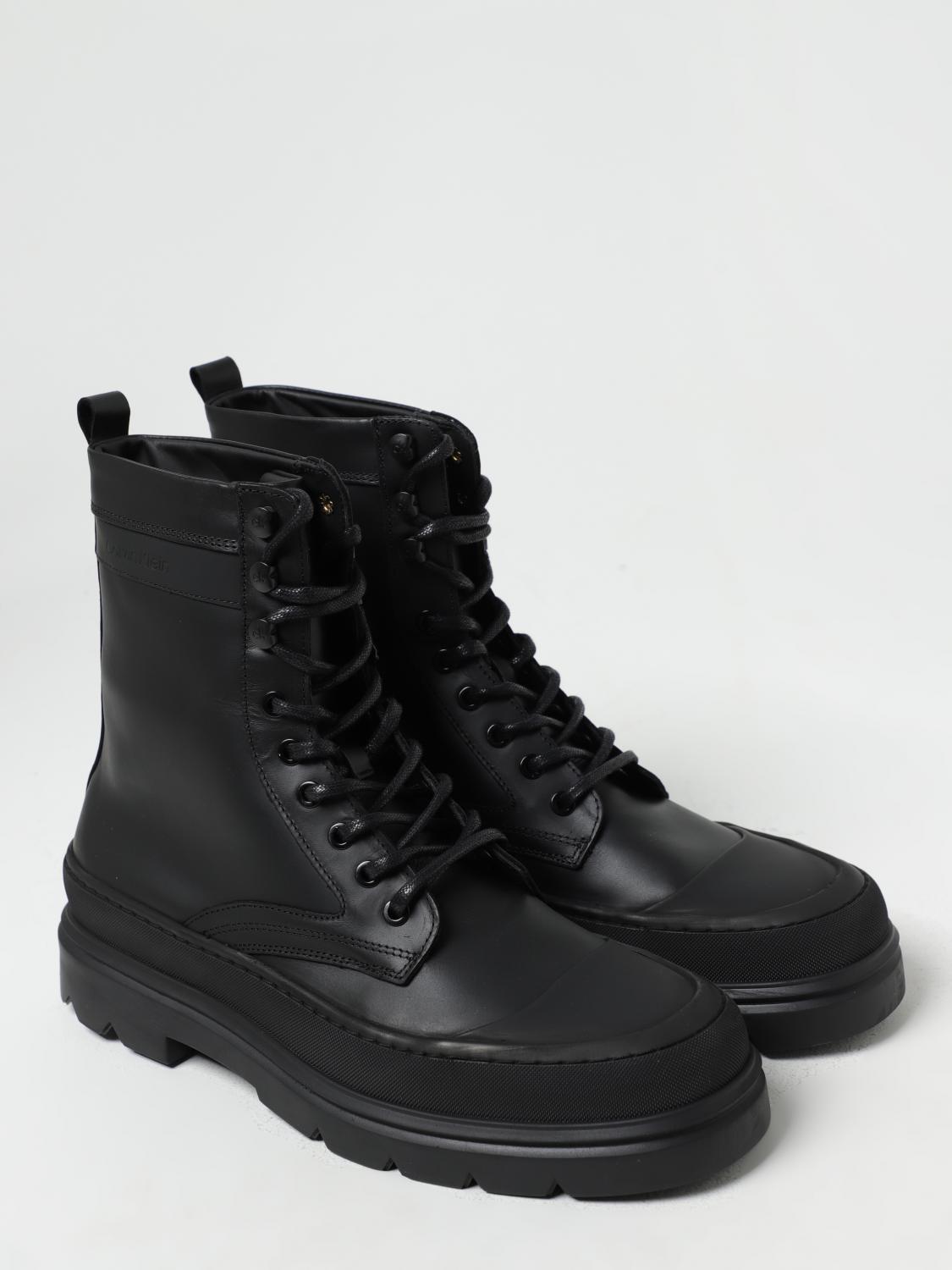 CALVIN KLEIN STIVALETTI: Stivaletto Calvin Klein in pelle con lacci, Nero - Img 2