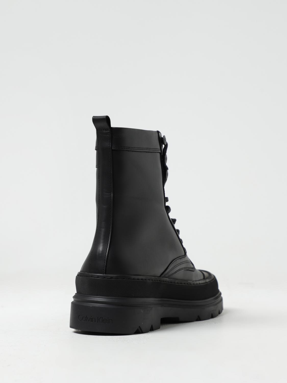 CALVIN KLEIN STIVALETTI: Stivaletto Calvin Klein in pelle con lacci, Nero - Img 3