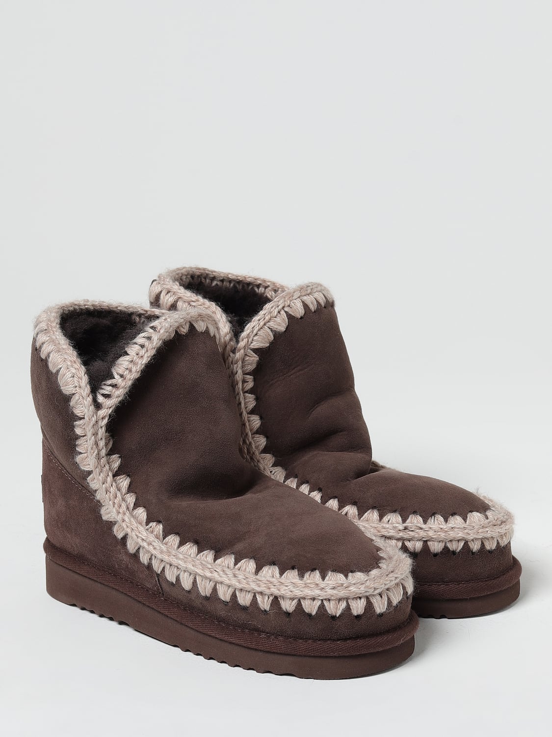 MOU BOTTINES PLATES: Chaussures femme Mou, Marron - Img 2