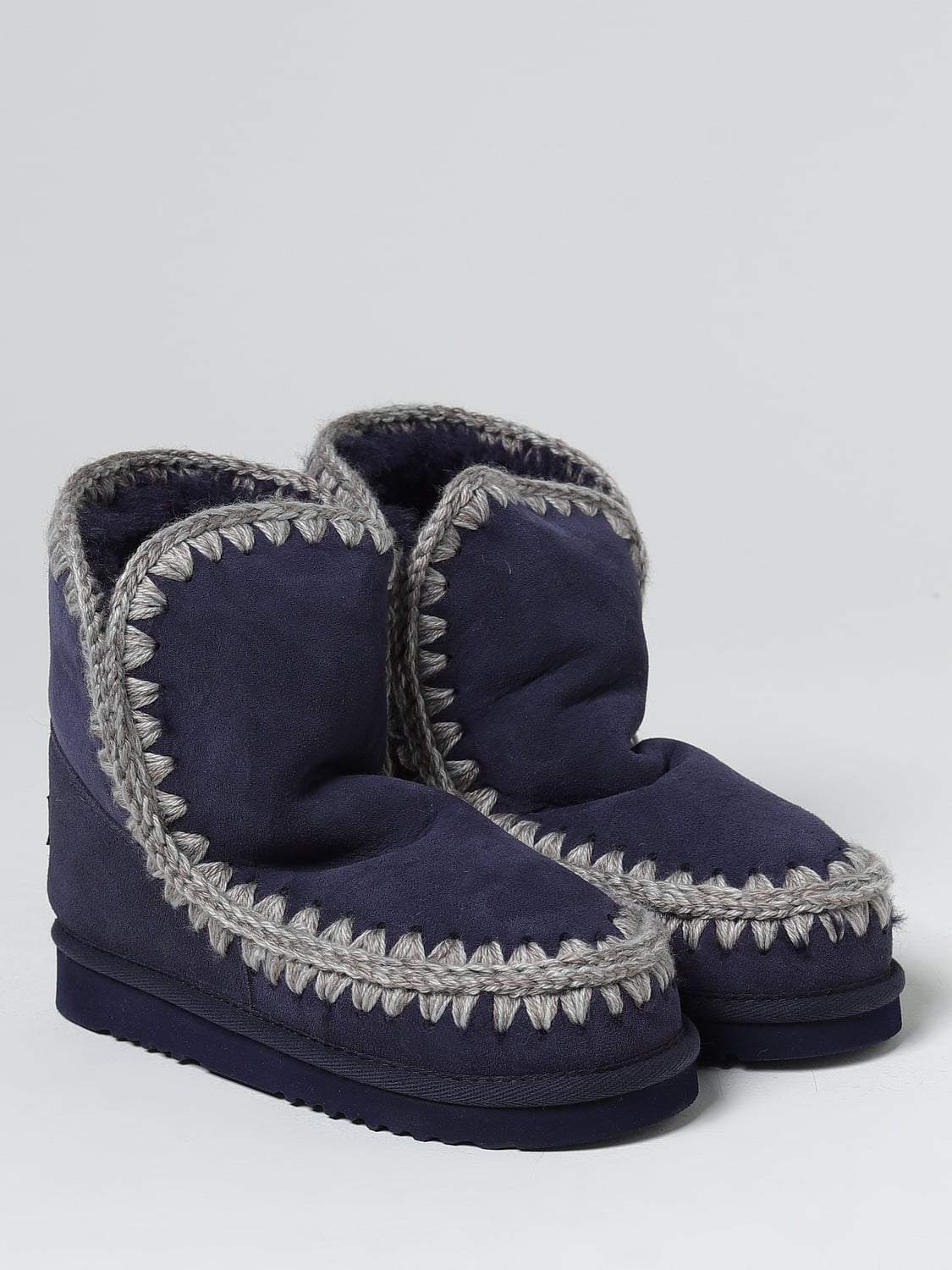 MOU STIVALETTI: Stivaletto Eskimo Mou in pelle scamosciata, Blue 1 - Img 2
