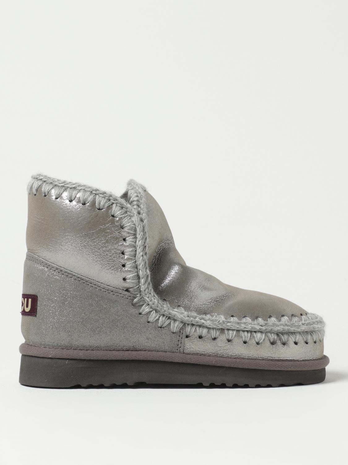 MOU: Shoes woman Silver Mou flat ankle boots FW101001C online