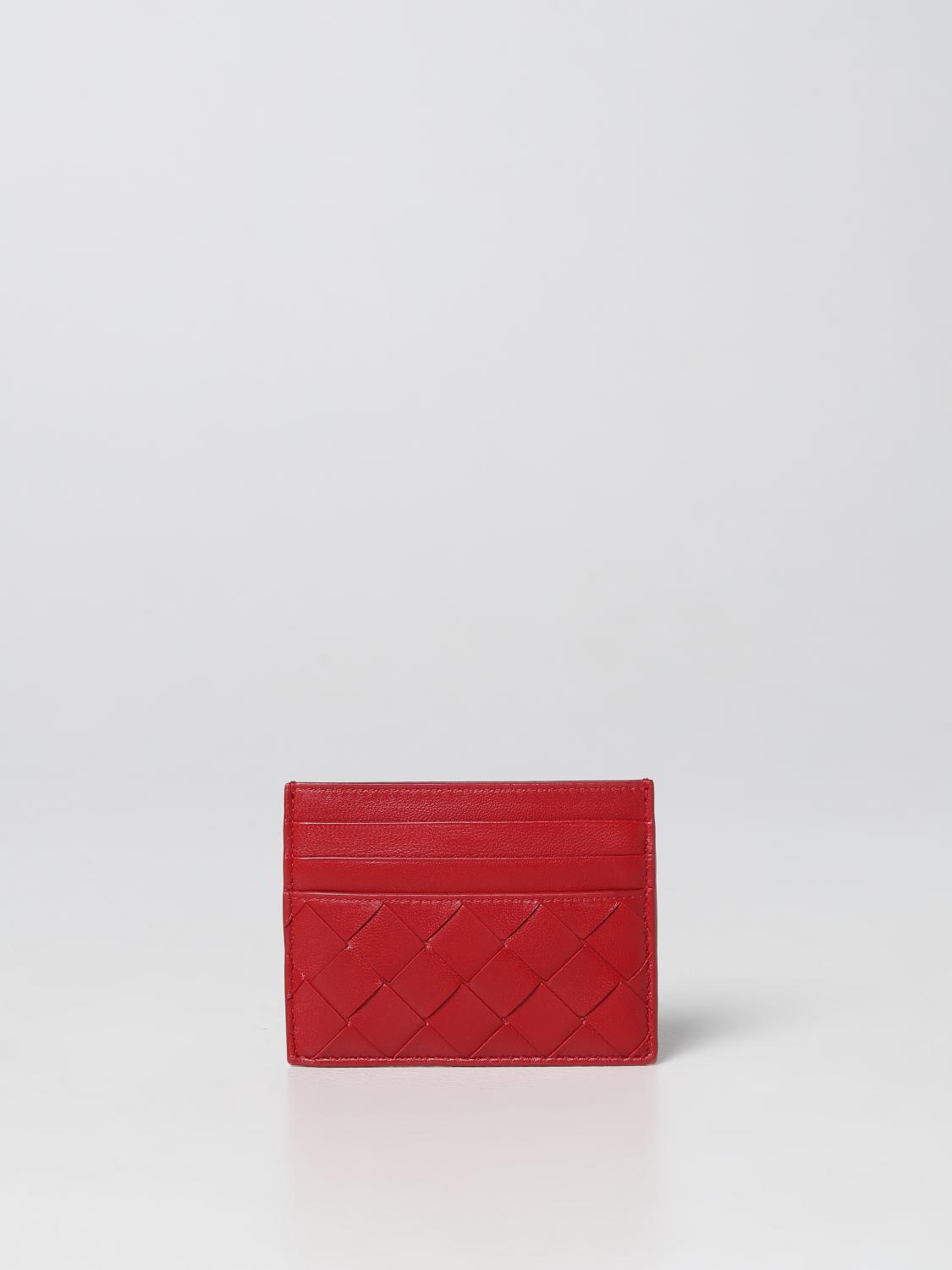 BOTTEGA VENETA PORTAFOGLIO: Portacarte di credito Bottega Veneta in nappa intrecciata, Rosso - Img 2