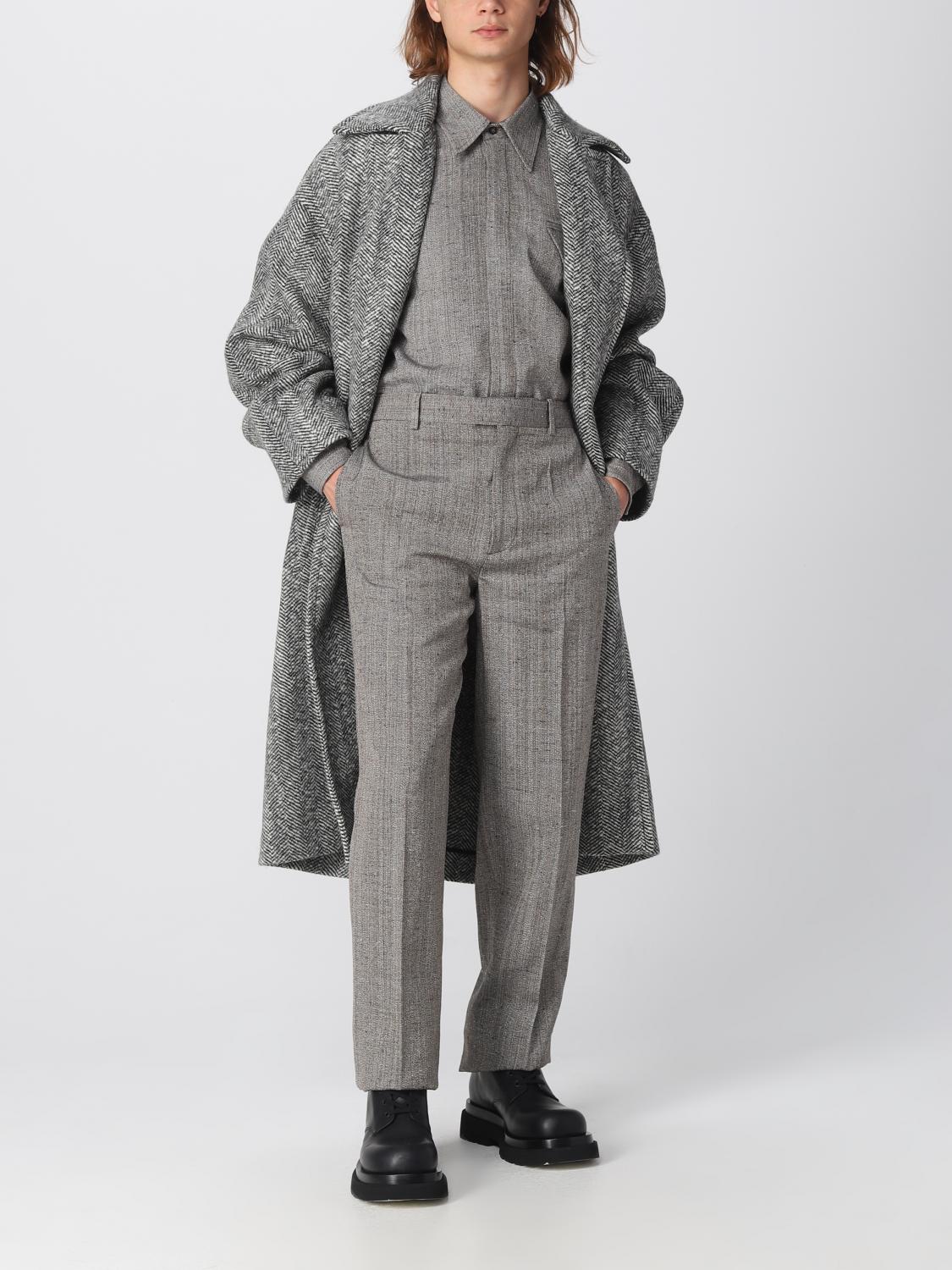 Bottega Veneta coat in wool felt - Grey | 748804V34P0 | GIGLIO.COM