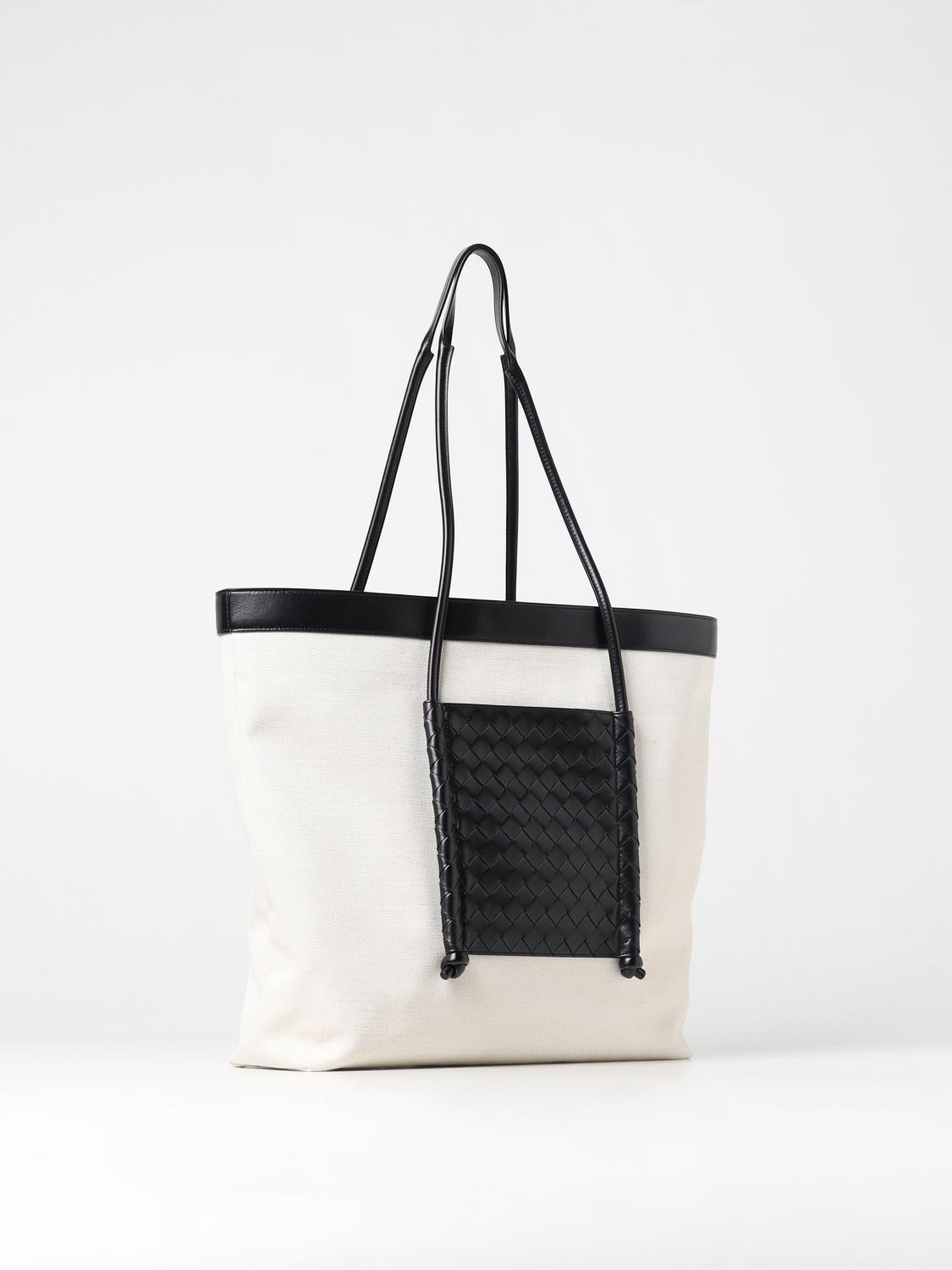 Bottega Veneta Portello bag in canvas and leather - Yellow Cream
