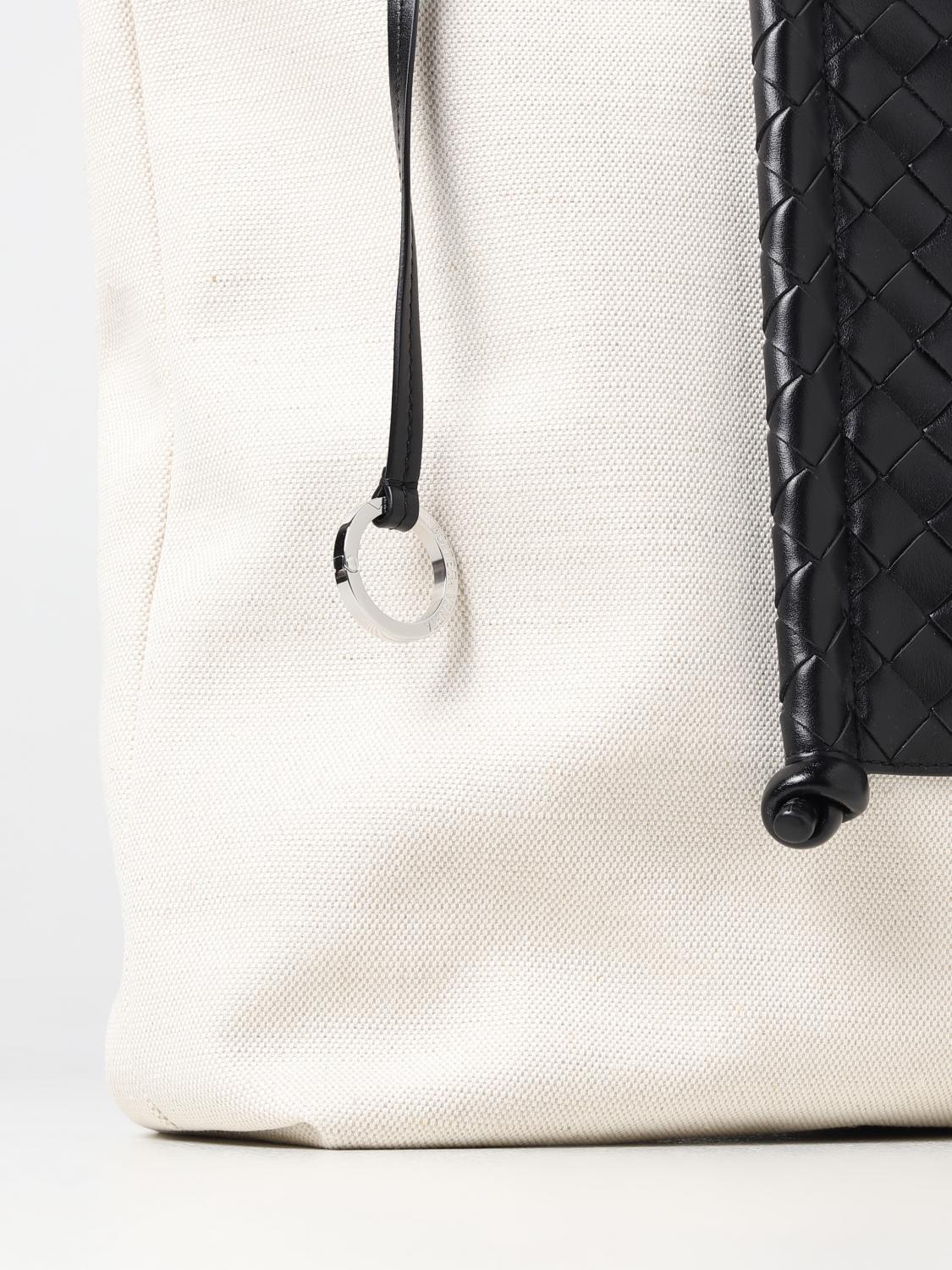 Bottega Veneta Portello bag in canvas and leather - Yellow Cream