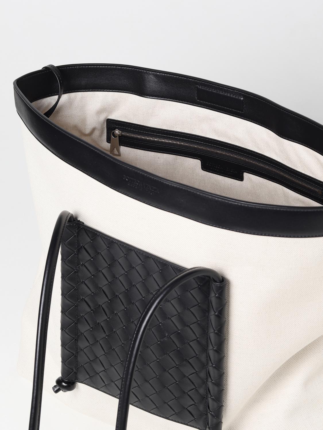 Bottega Veneta Portello bag in canvas and leather - Yellow Cream