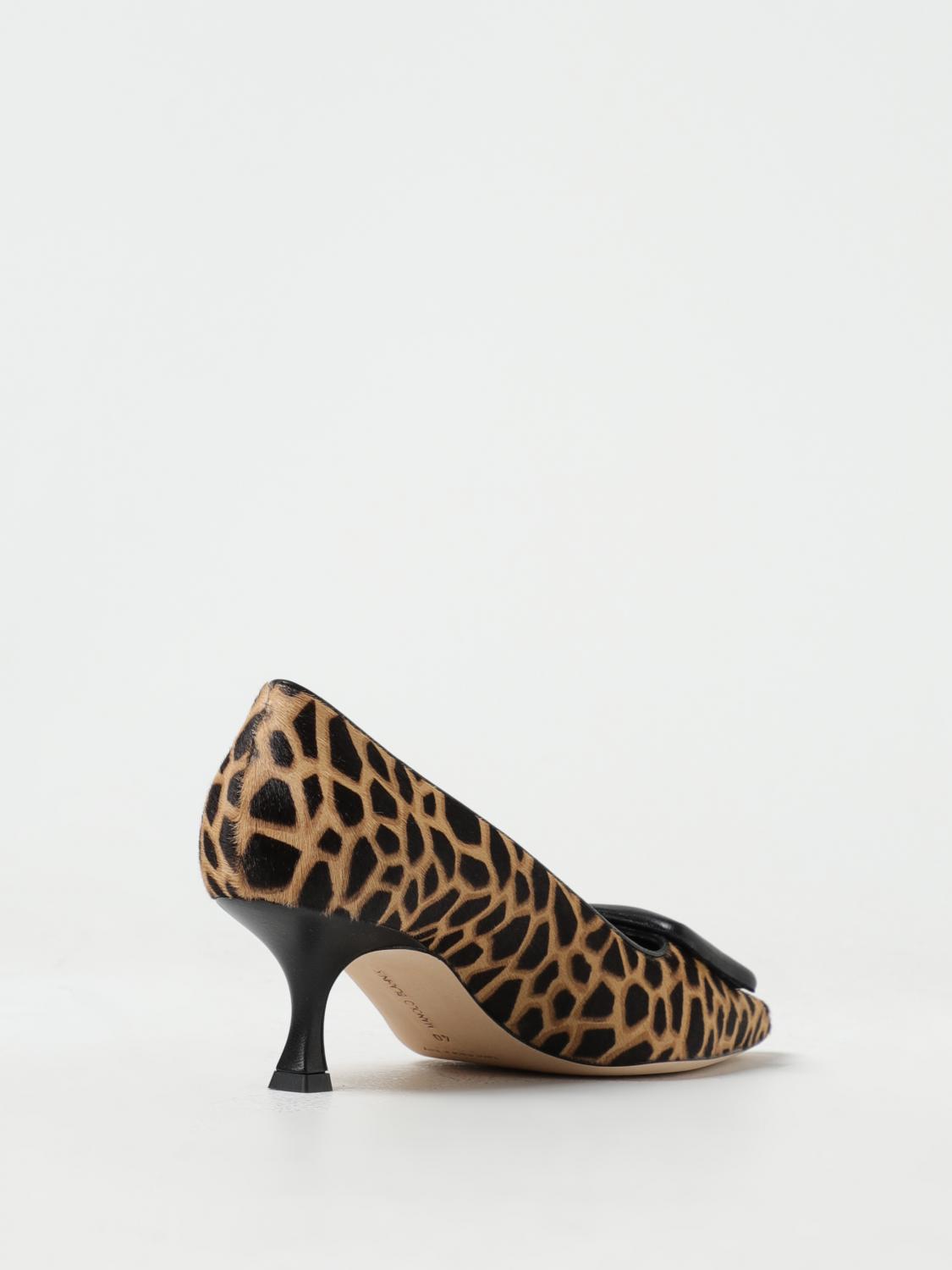 MANOLO BLAHNIK: Maysale pumps in animal print pony leather - Brown