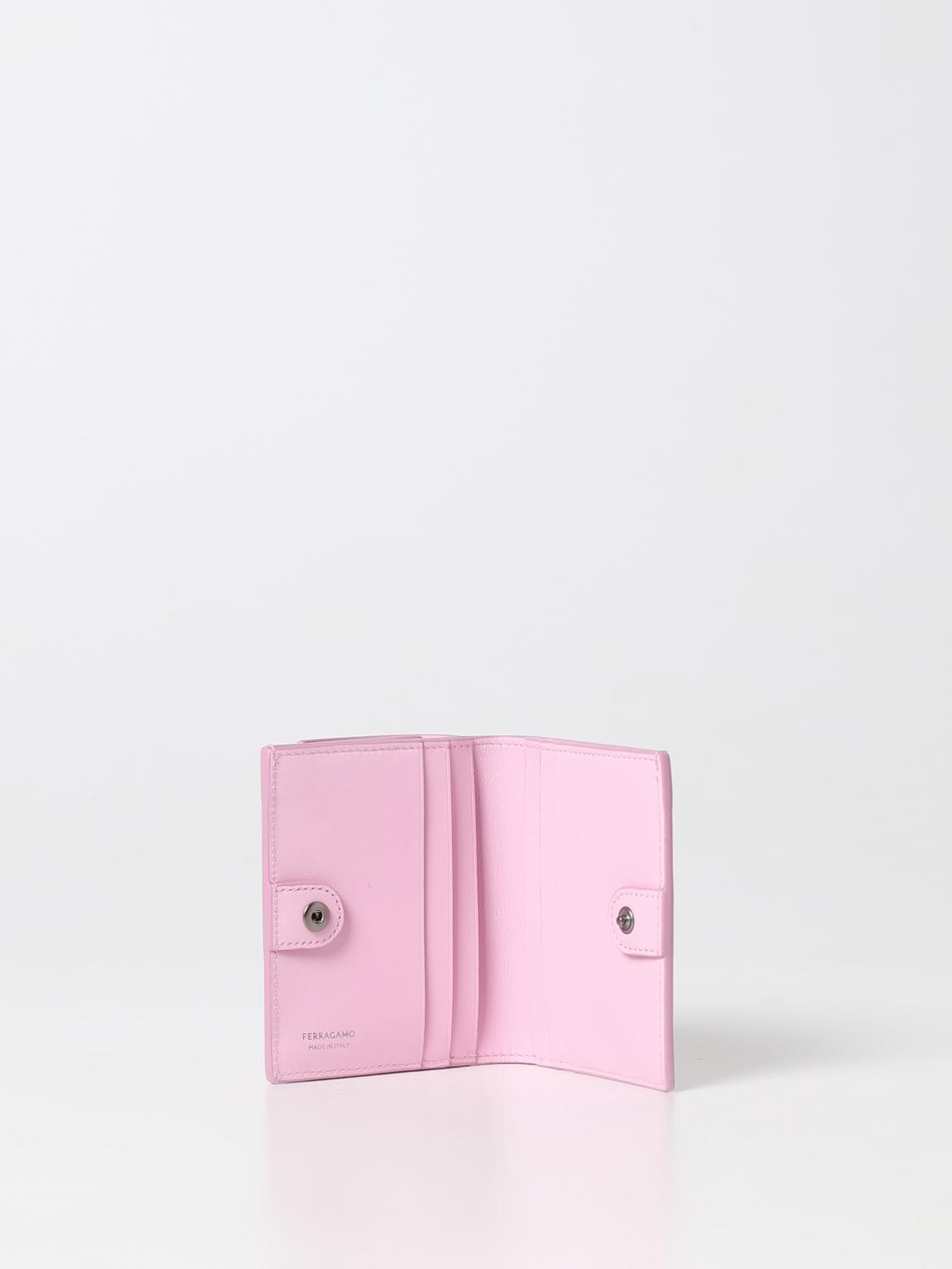FERRAGAMO: Gancini leather wallet - Pink | Ferragamo wallet