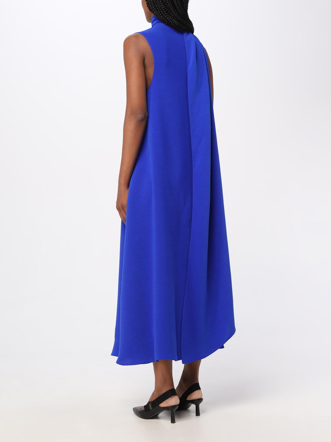 ferragamo blue dress Ferragamo Contrast Stitch Knit Dress Womens 111679-759614 XL / Blue main image 1