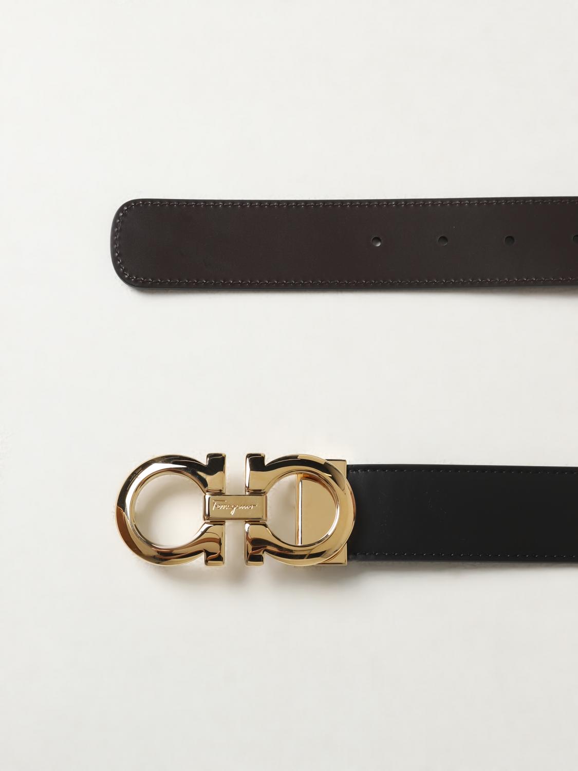 Ferragamo Outlet: Reversible leather belt - Black