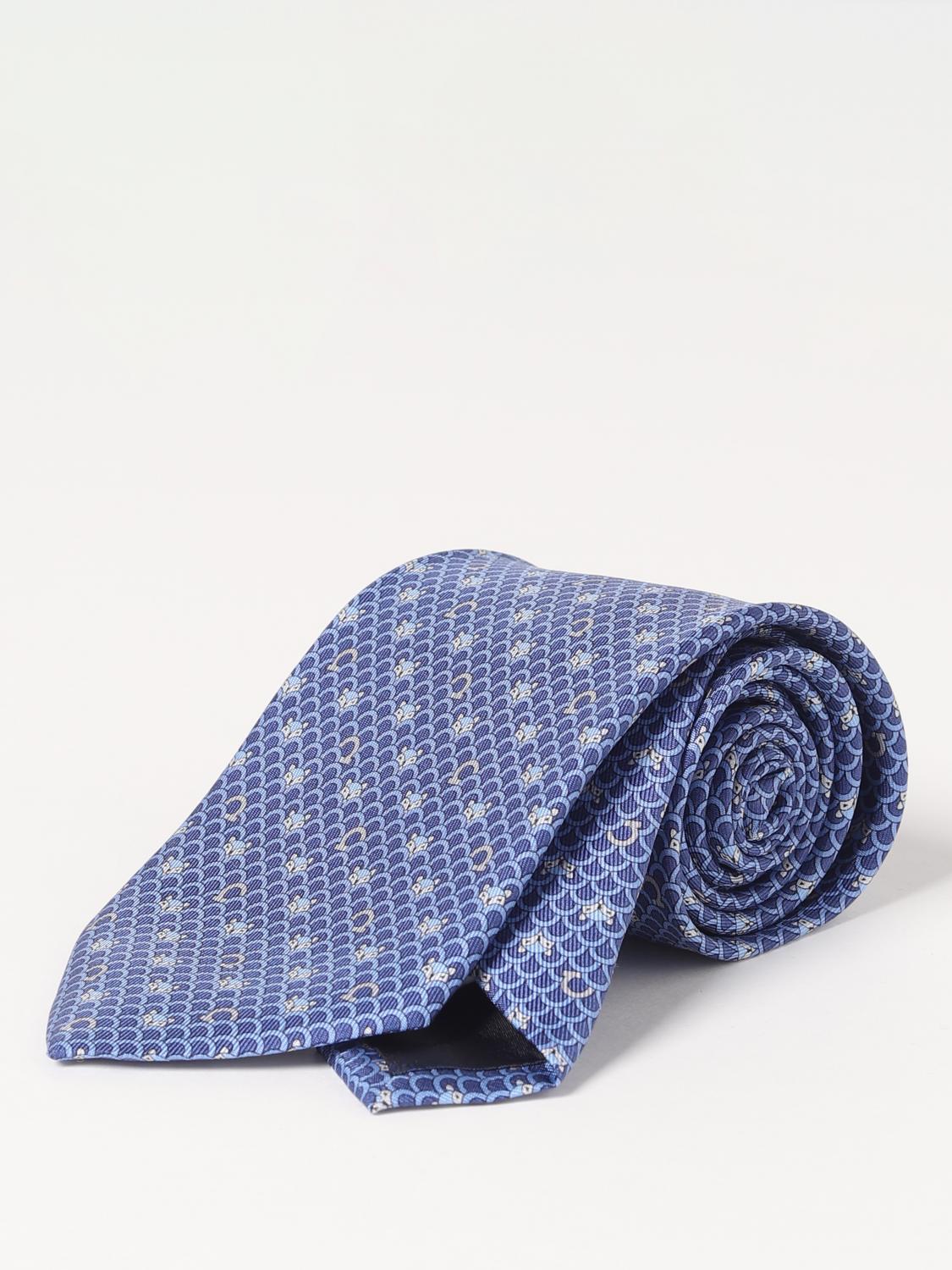 FERRAGAMO TIE: Ferragamo silk tie with Fox print, Navy - Img 1