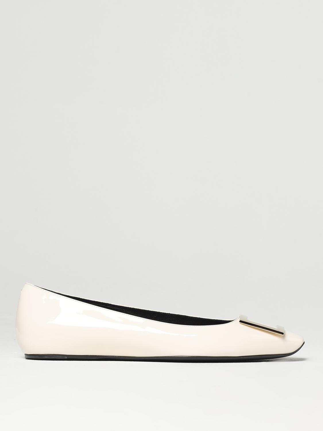 ROGER VIVIER BALLERINE: Ballerina Trompette Roger Vivier in vernice, Panna - Img 1
