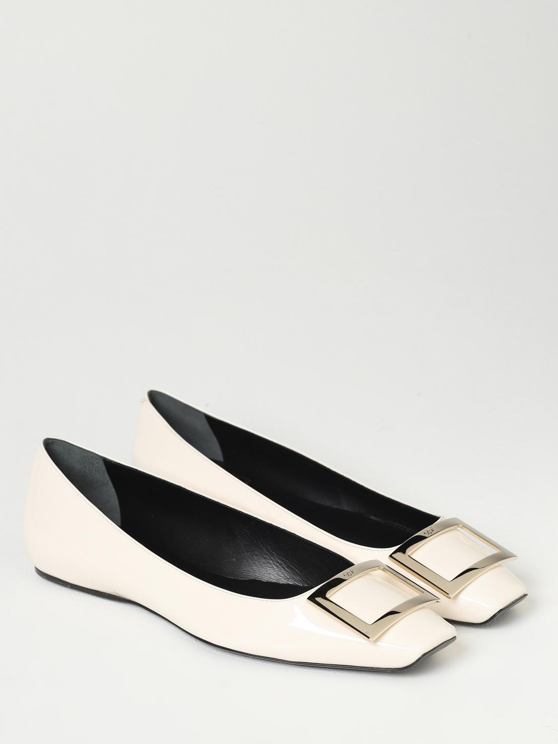 ROGER VIVIER BALLERINE: Ballerina Trompette Roger Vivier in vernice, Panna - Img 2