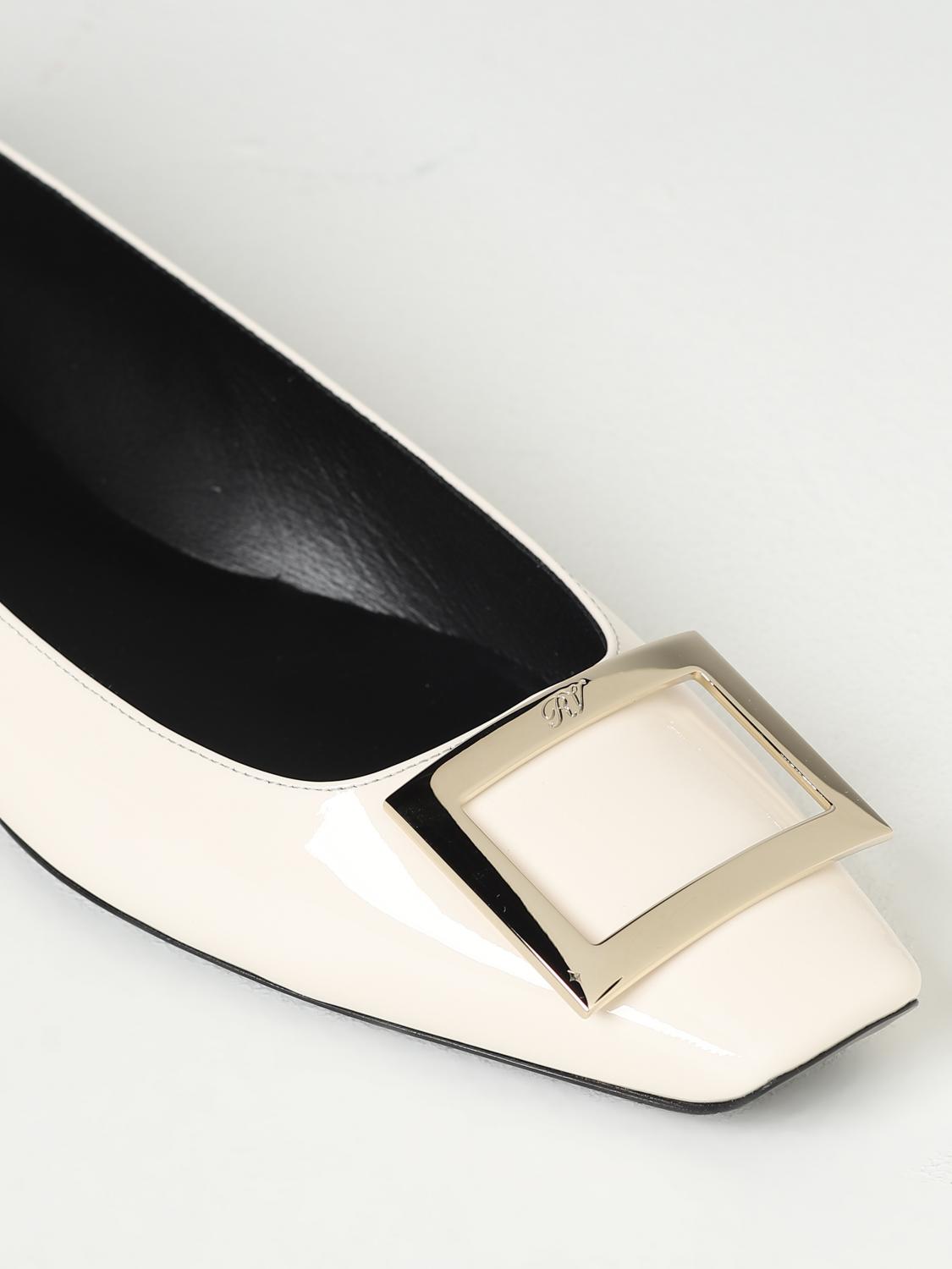 ROGER VIVIER BALLERINE: Ballerina Trompette Roger Vivier in vernice, Panna - Img 4