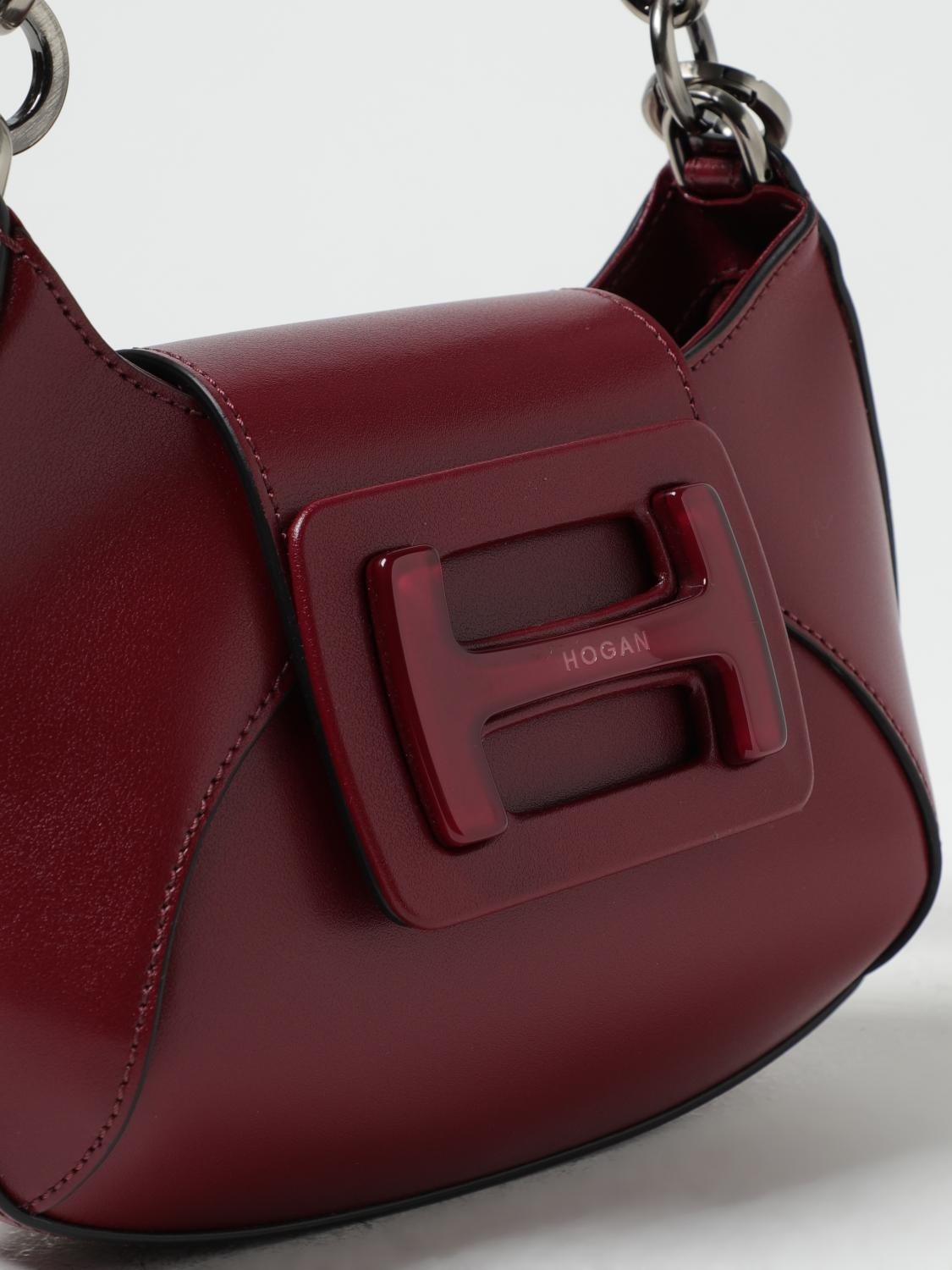HOGAN BORSA MINI: Borsa Hogan in pelle con tracolla, Amaranto - Img 3