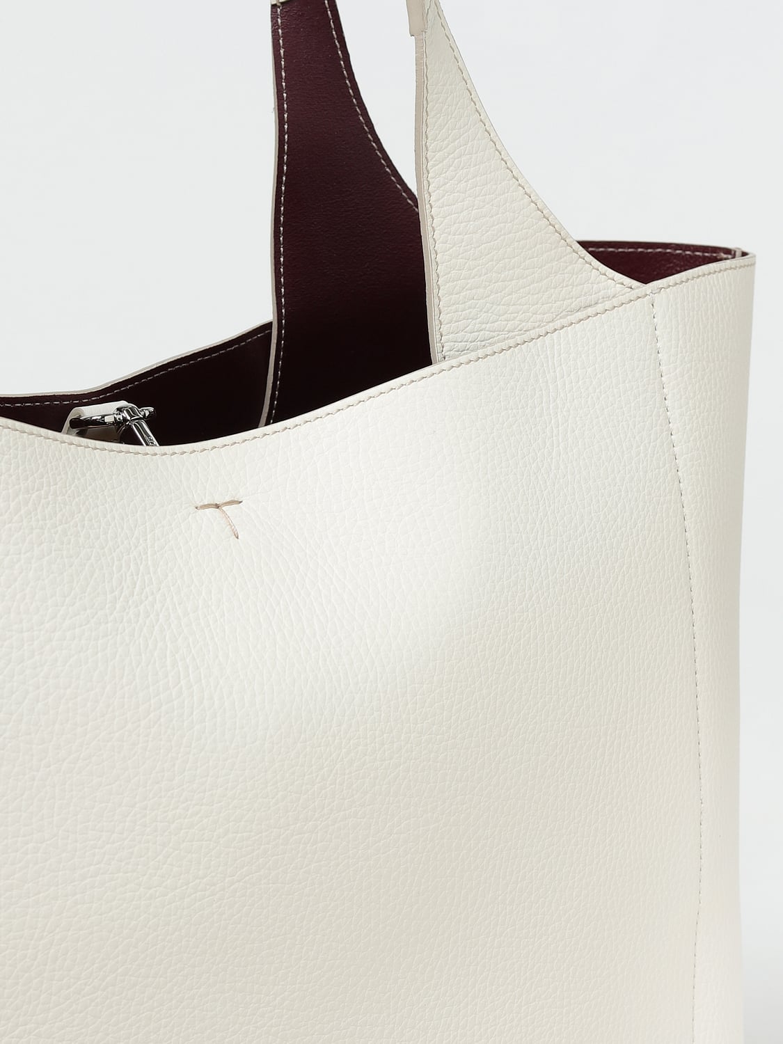 TOD'S BORSA TOTE: Borsa Tod's in pelle a grana, Bianco - Img 3
