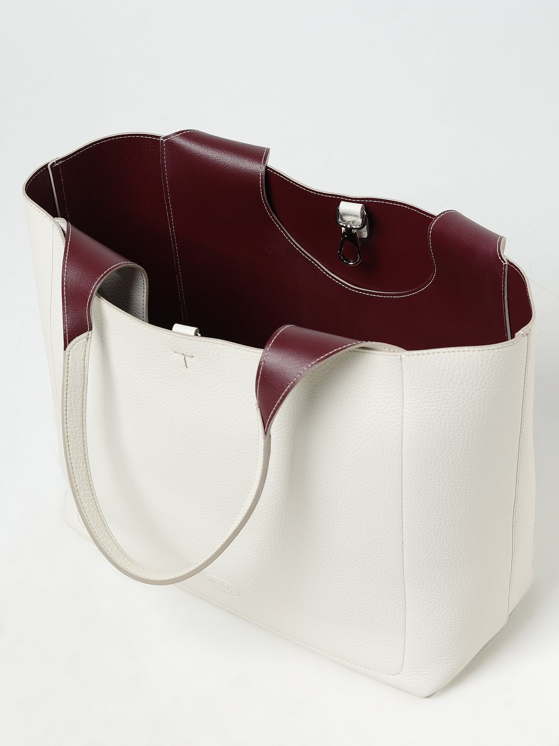 TOD'S BORSA TOTE: Borsa Tod's in pelle a grana, Bianco - Img 4