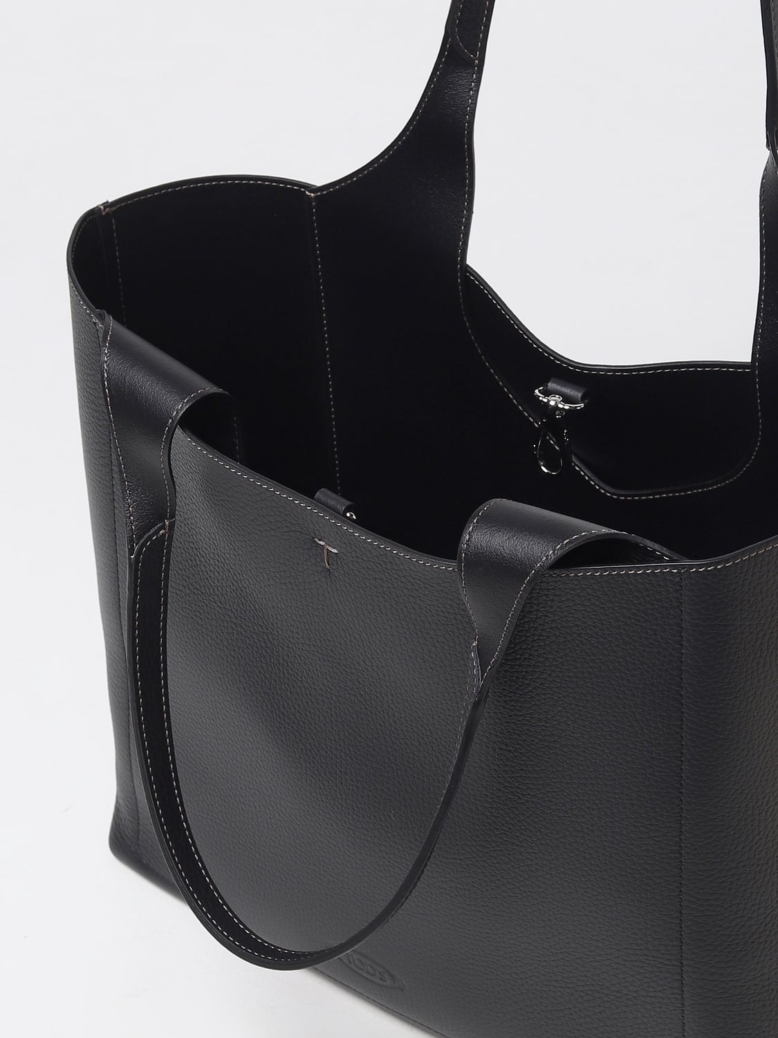 TOD'S BORSA TOTE: Borsa Tod's in pelle a grana, Nero - Img 4