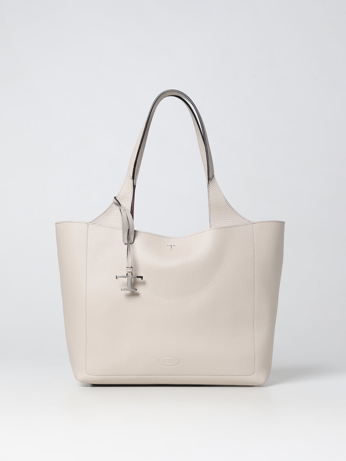 TOD'S BORSA TOTE: Borsa Tod's in pelle a grana, Grigio - Img 1