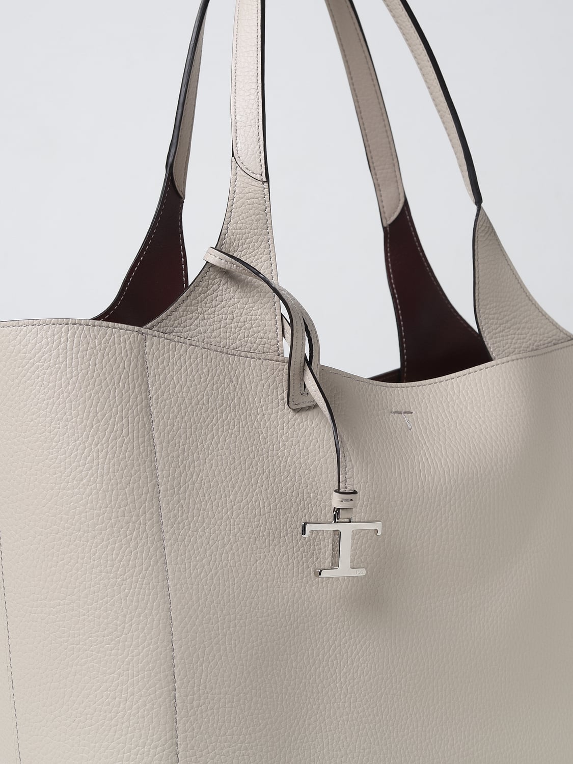 TOD'S BORSA TOTE: Borsa Tod's in pelle a grana, Grigio - Img 3