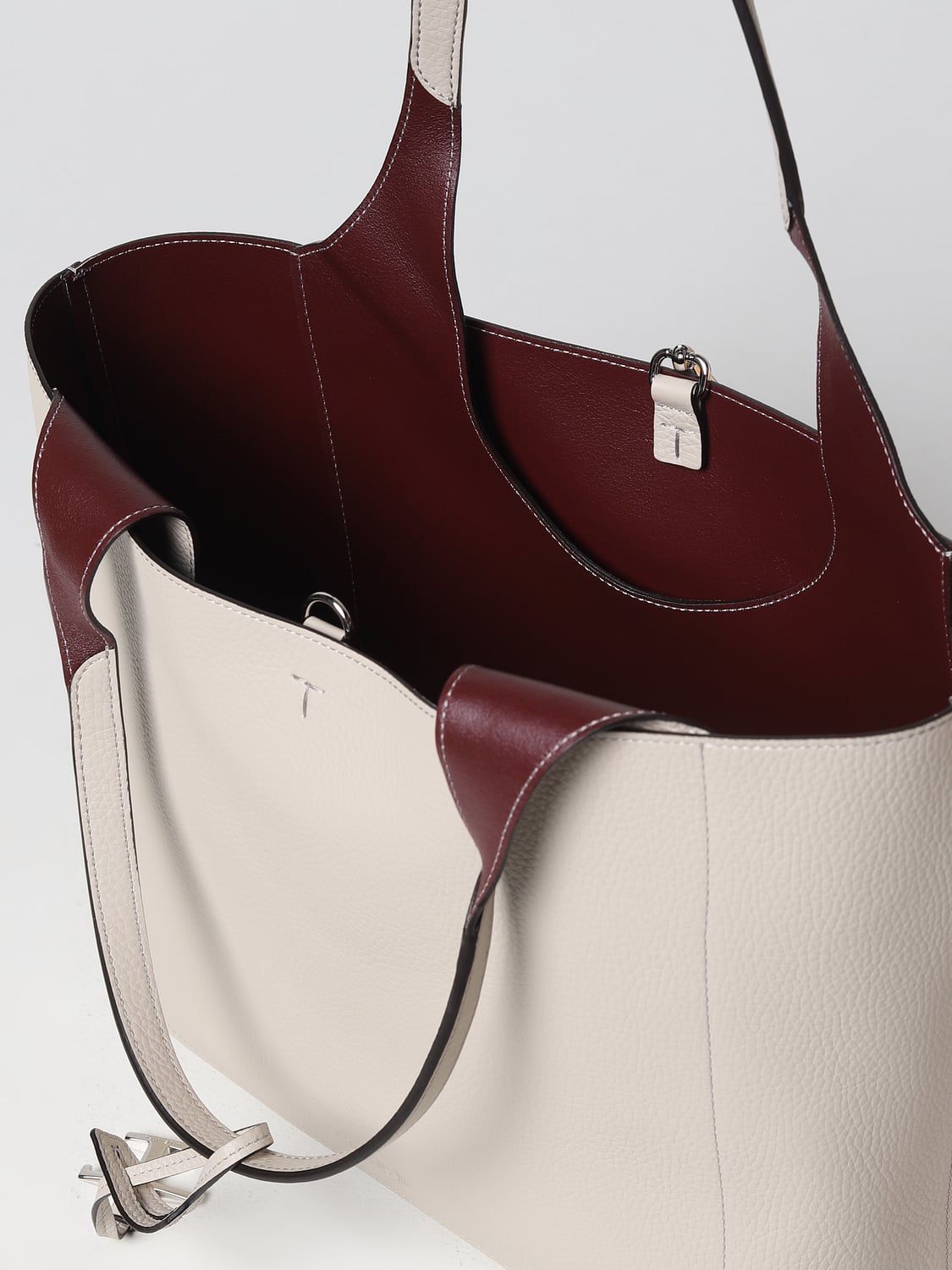 TOD'S BORSA TOTE: Borsa Tod's in pelle a grana, Grigio - Img 4