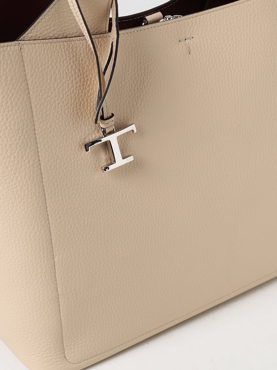 TOD'S BORSA TOTE: Borsa Tod's in pelle a grana, Beige - Img 3