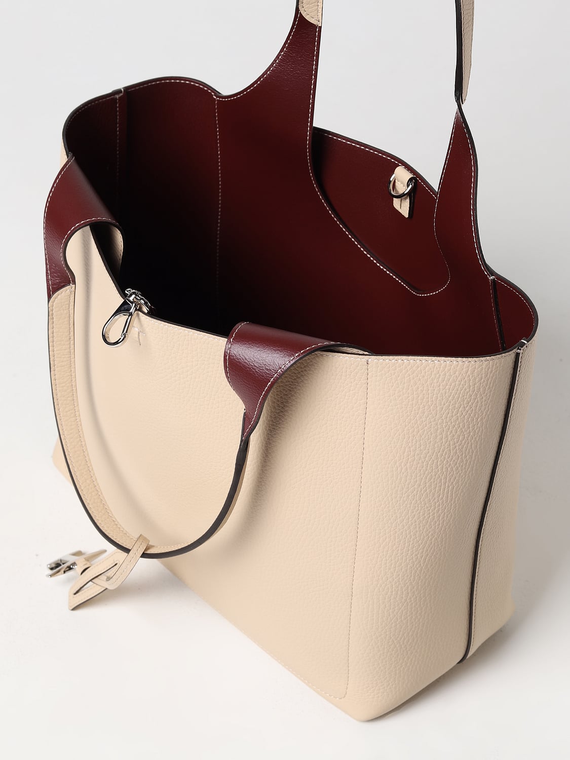 TOD'S BORSA TOTE: Borsa Tod's in pelle a grana, Beige - Img 4
